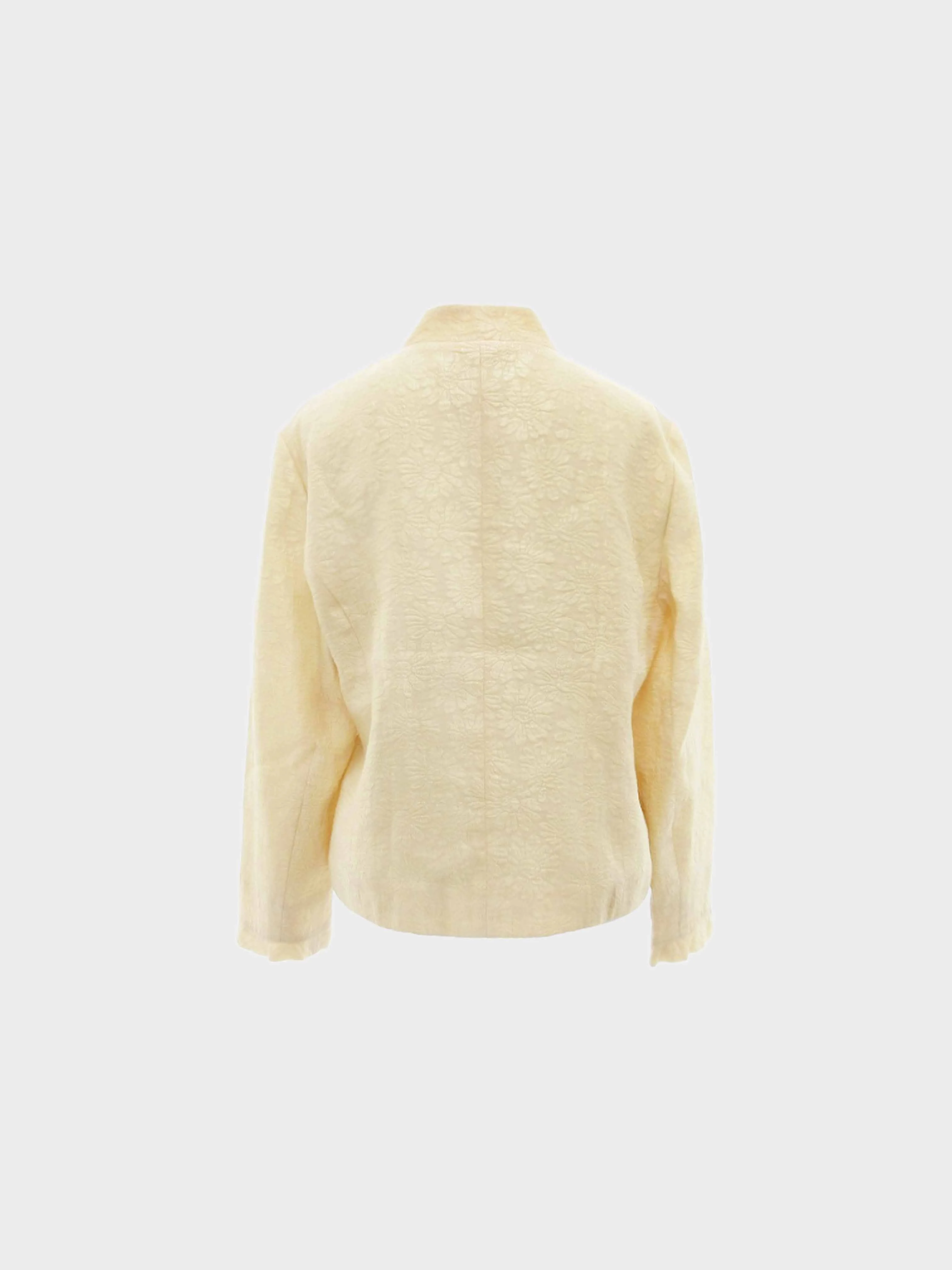Chloé 2000s Beige Floral Silk Blend Jacquard Jacket - Image 2