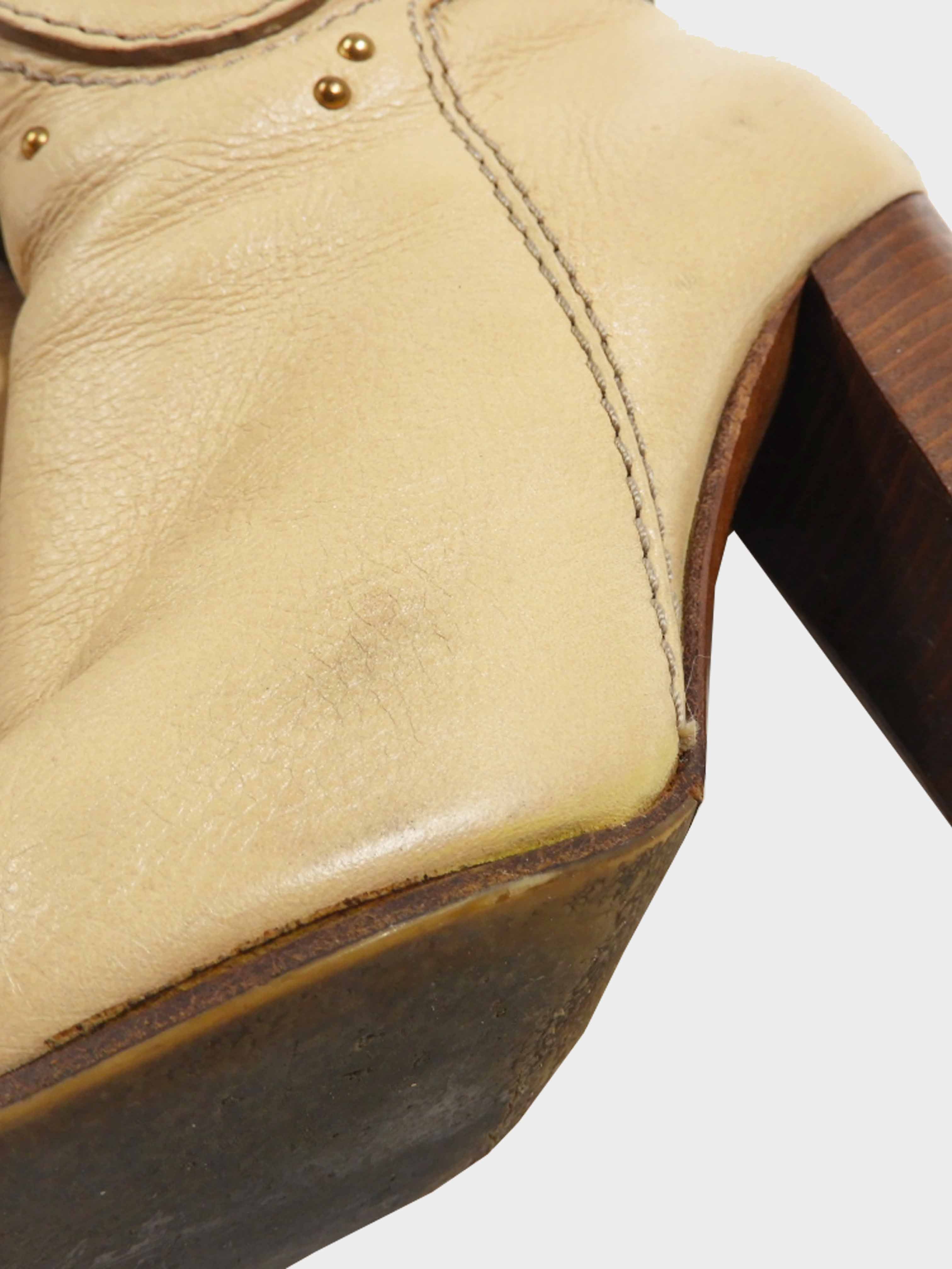 Chloé 2000s Beige Leather Paddington Long Boots - Image 3