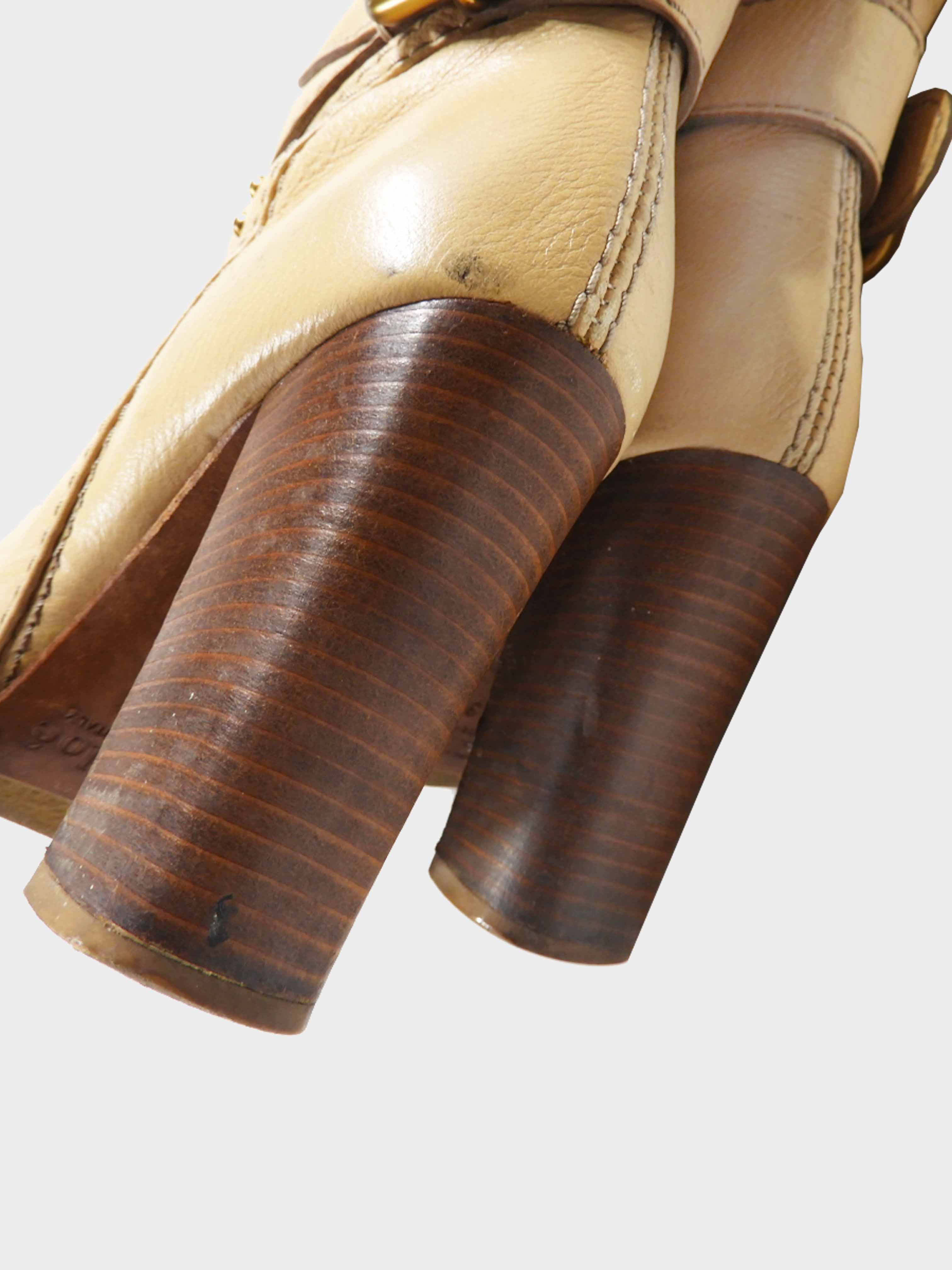 Chloé 2000s Beige Leather Paddington Long Boots - Image 7
