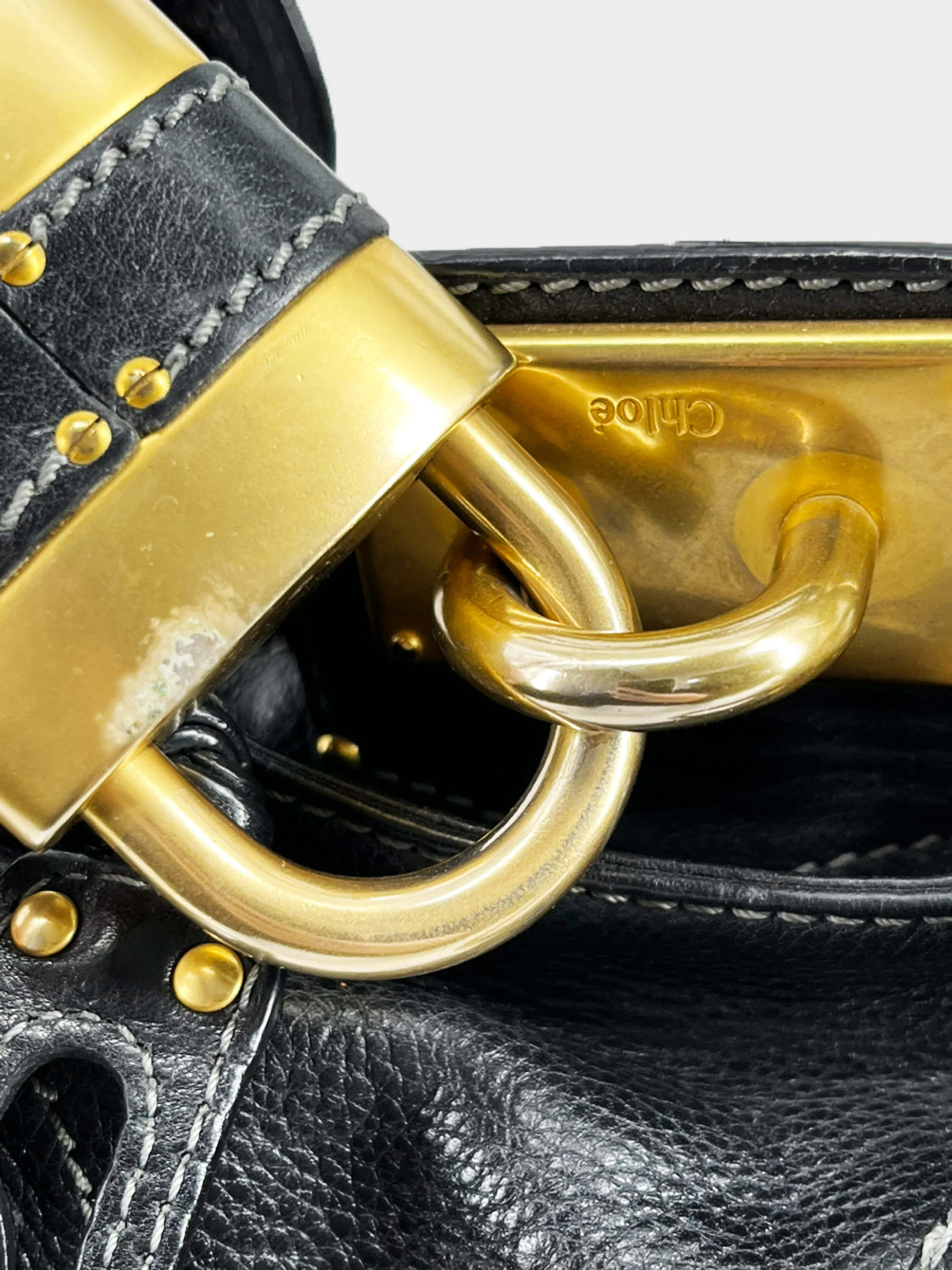 Chloe 2000s Black Leather Paddington Bag - Image 6