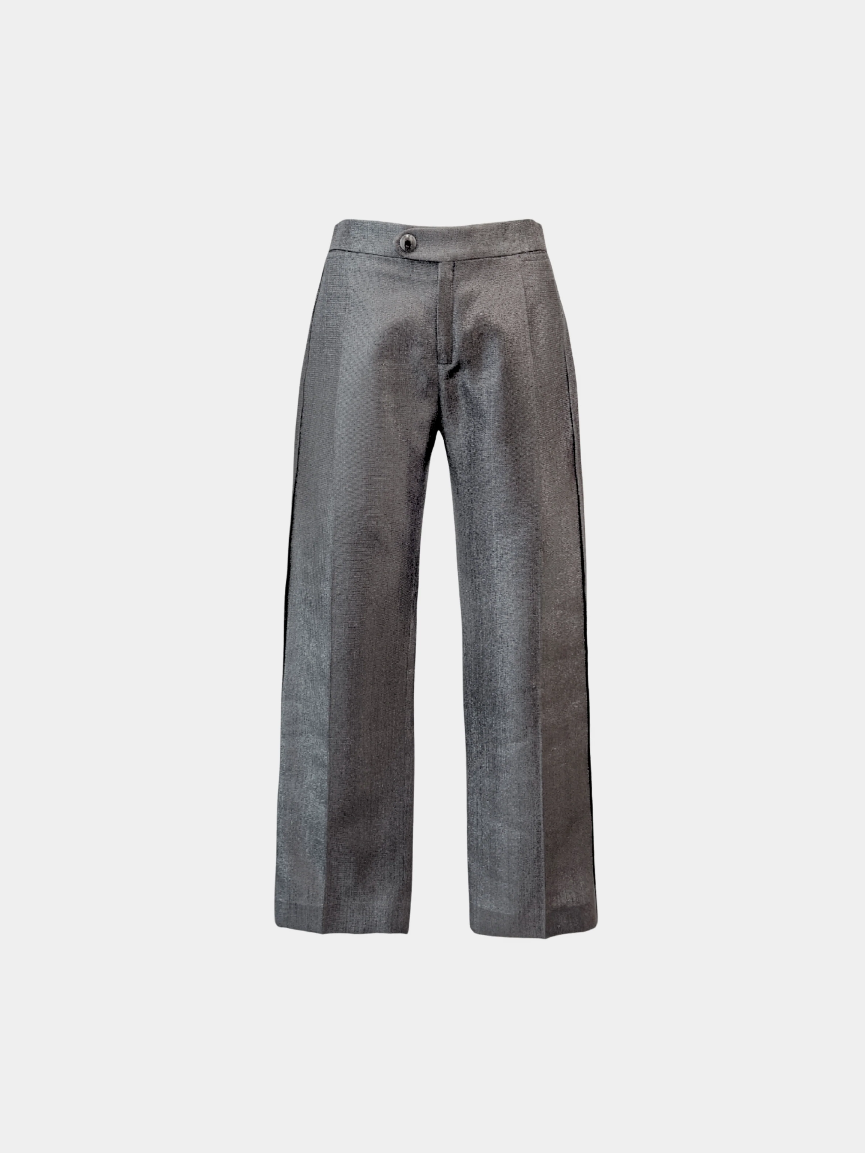 ChloƩ 2000s Taupe Metallic Acetate Silk Straight Leg Pants