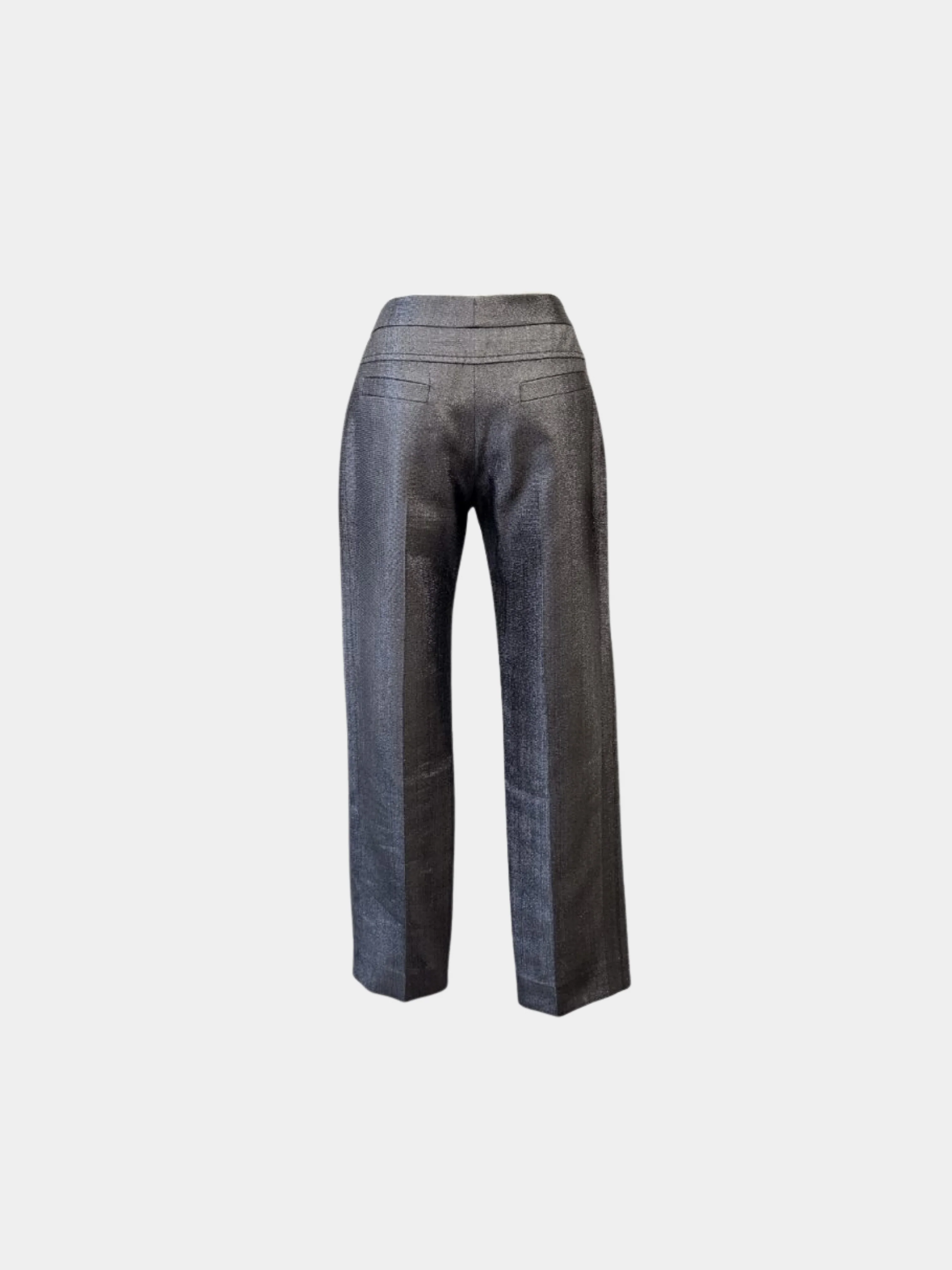 ChloƩ 2000s Taupe Metallic Acetate Silk Straight Leg Pants - Image 2