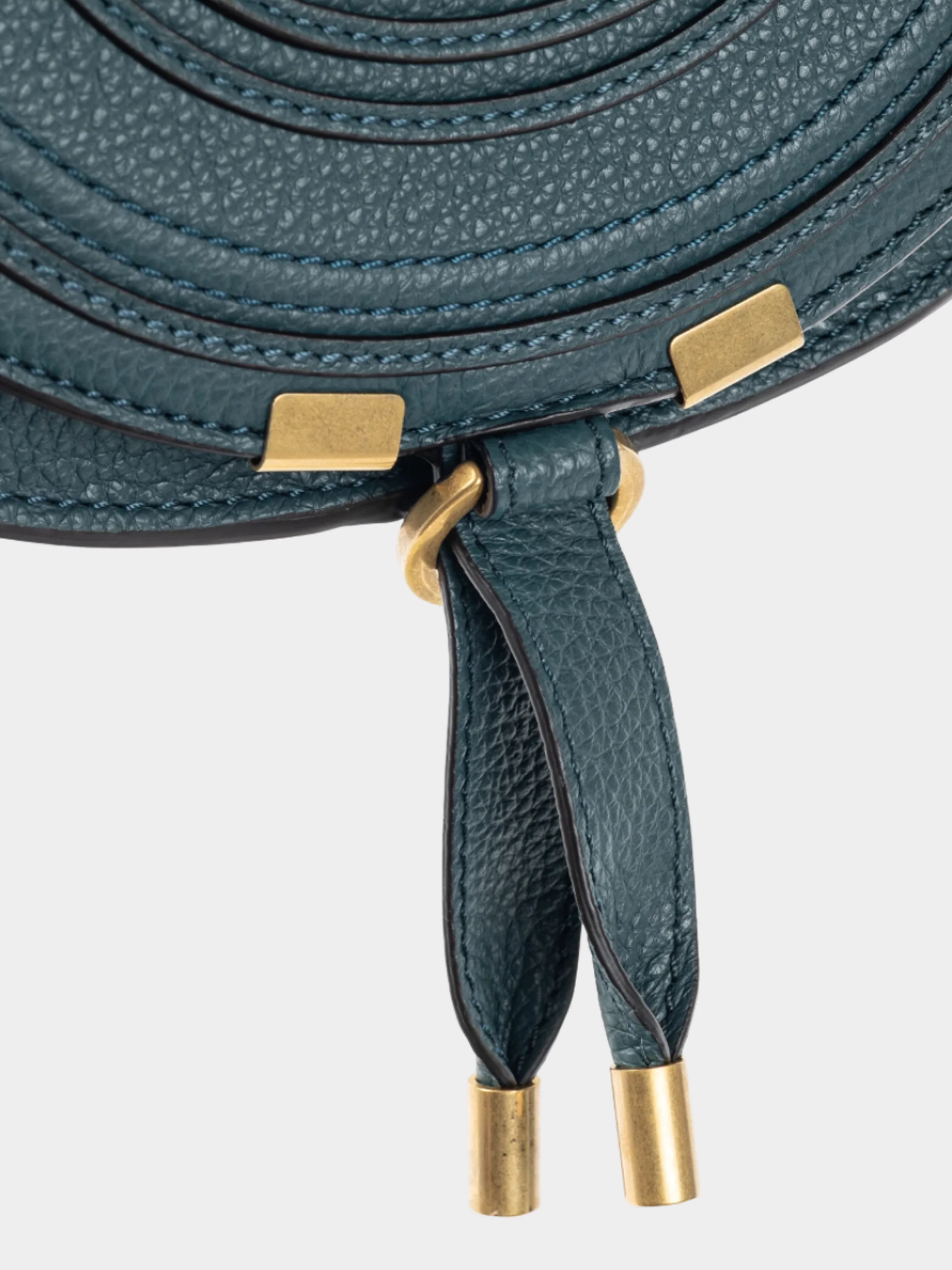 Chloe 2010s Marcie Small Steel Blue Grained Leather Crossbody - Image 4