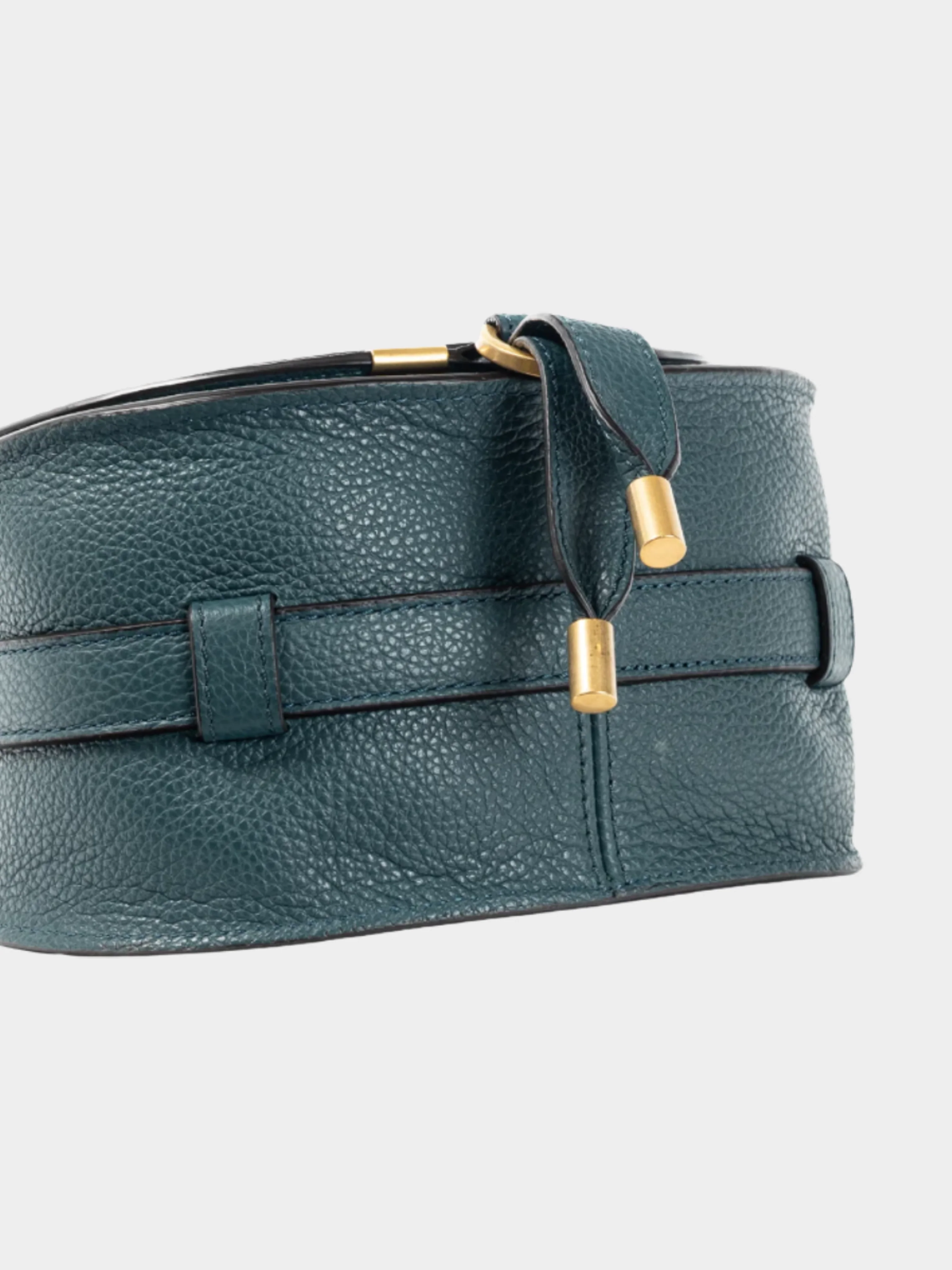 Chloe 2010s Marcie Small Steel Blue Grained Leather Crossbody - Image 5