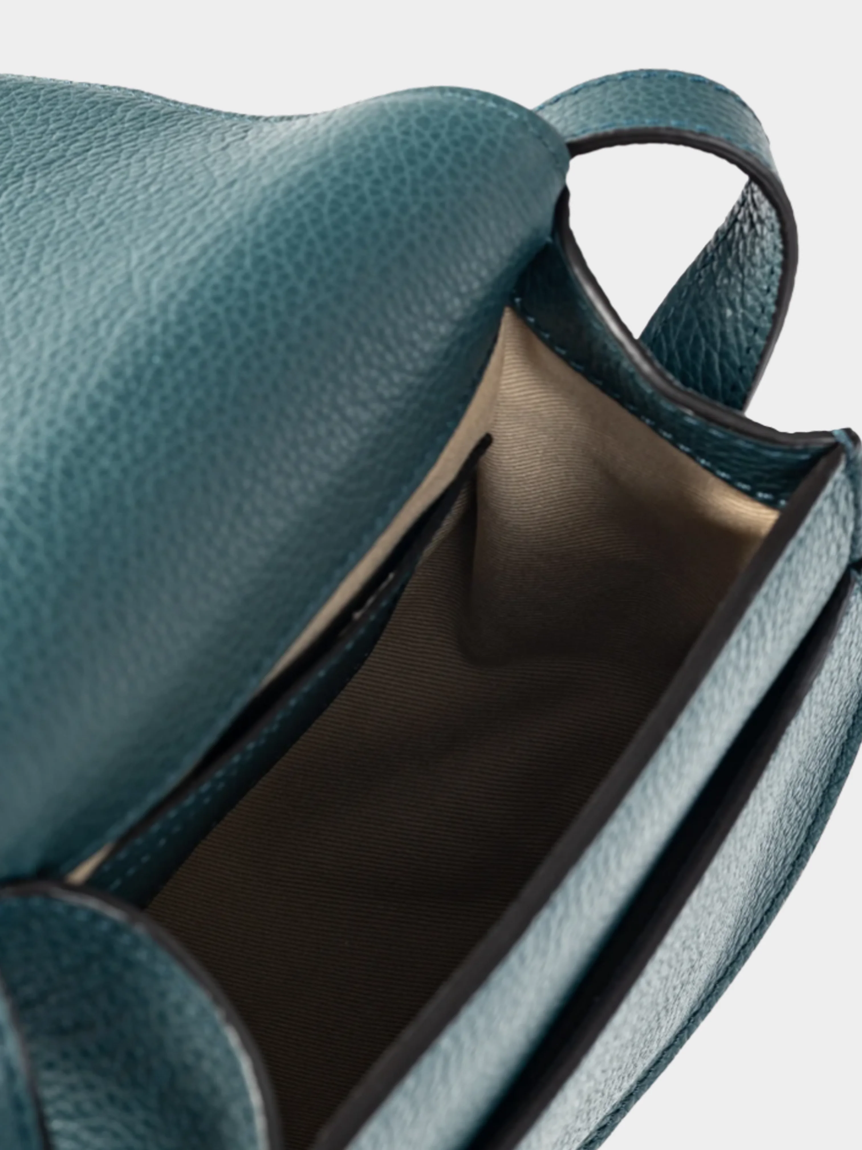 Chloe 2010s Marcie Small Steel Blue Grained Leather Crossbody - Image 6