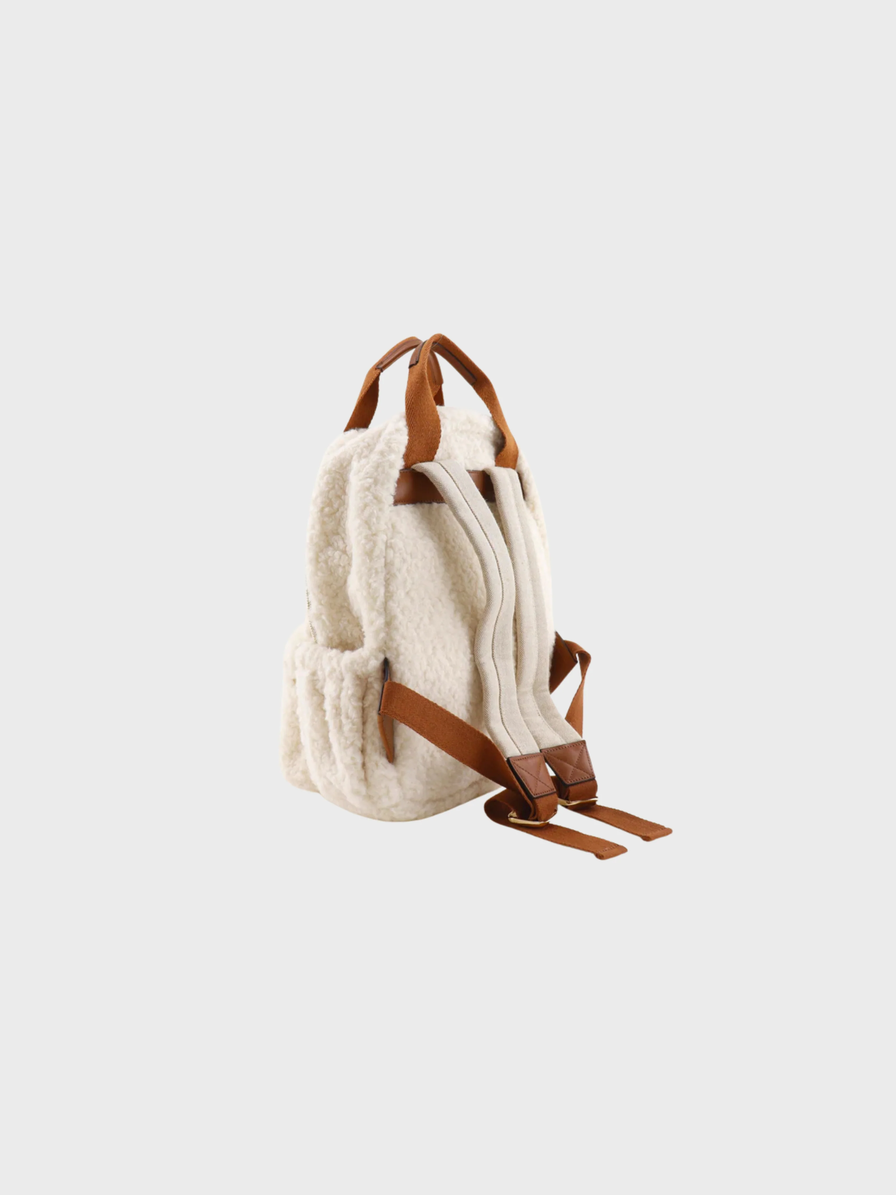 Chloé 2020s Off White Cotton Logo Boa Backpack - Image 2