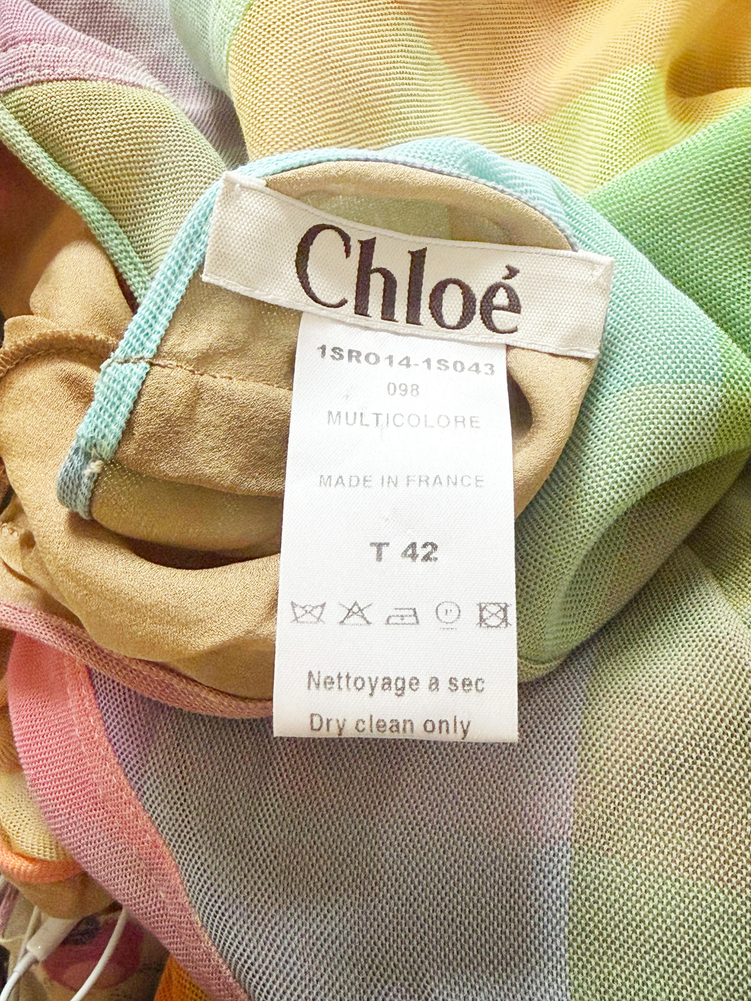 Chloé by Stella McCartney SS 2001 Gradient Rainbow Halter Dress - Image 3