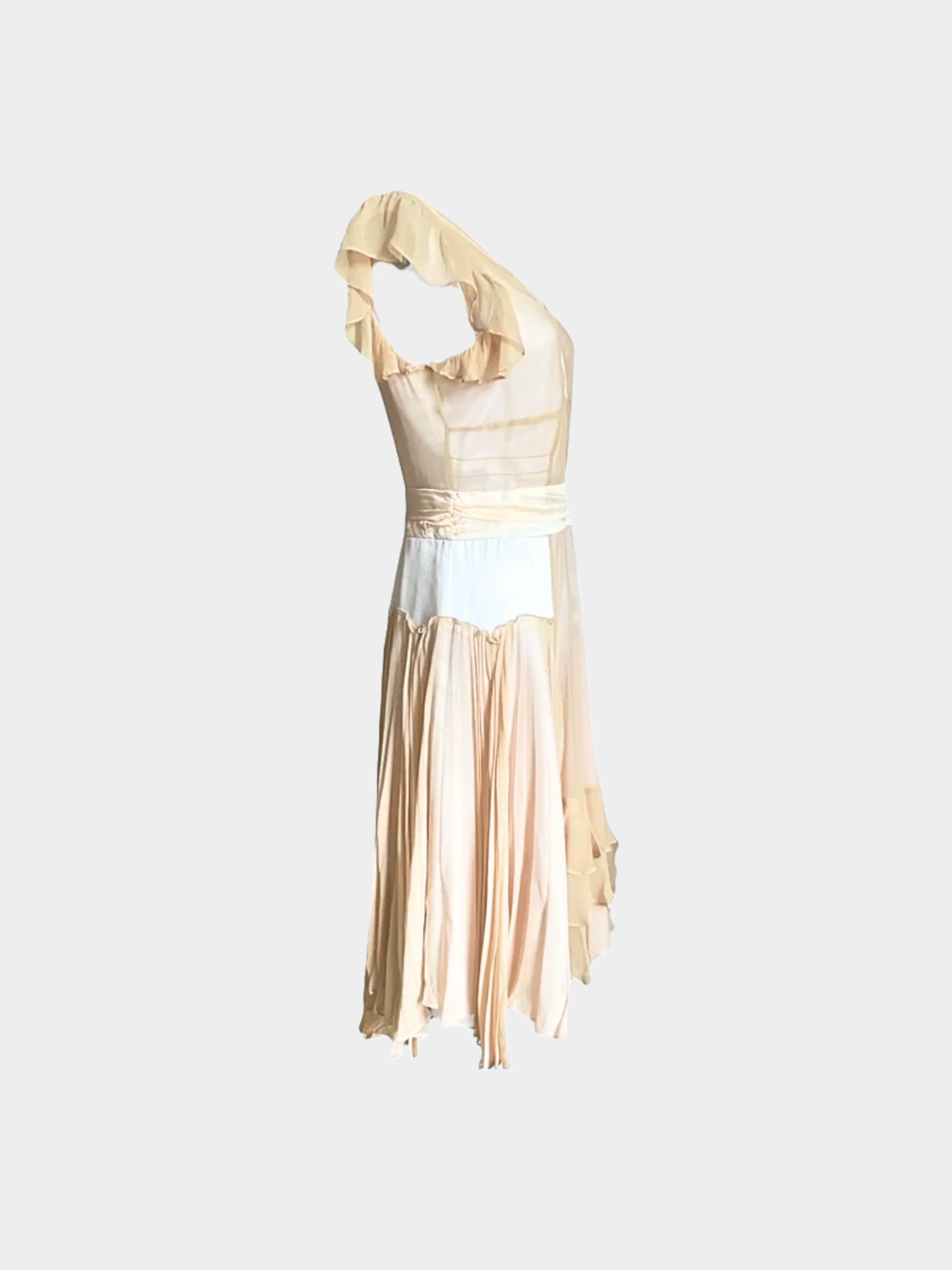 Chloe FW 2005 Runway Beige Silk Dress - Image 3