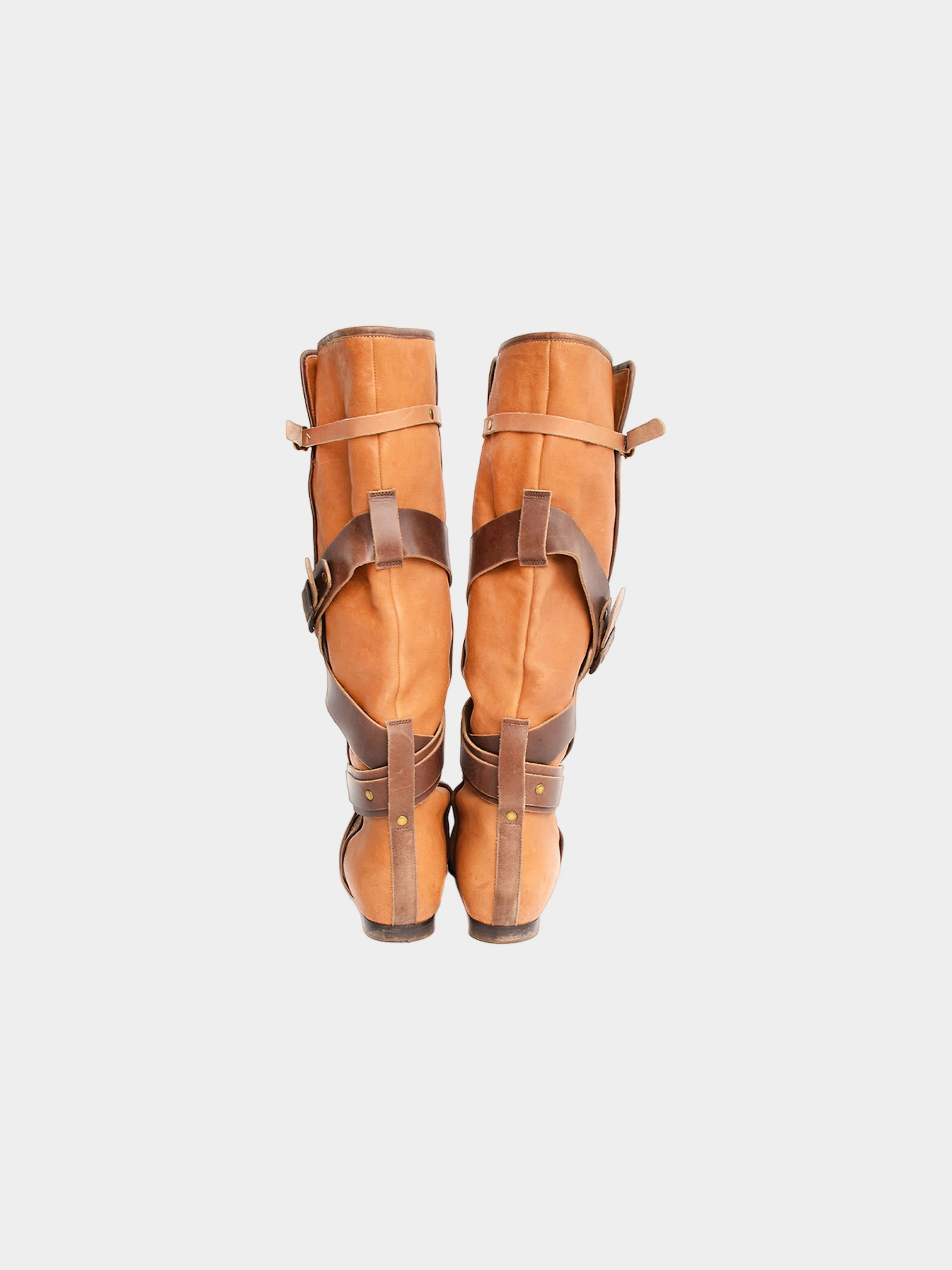Chloé SS 2010 Leather Belt Wrap Boots - Image 4