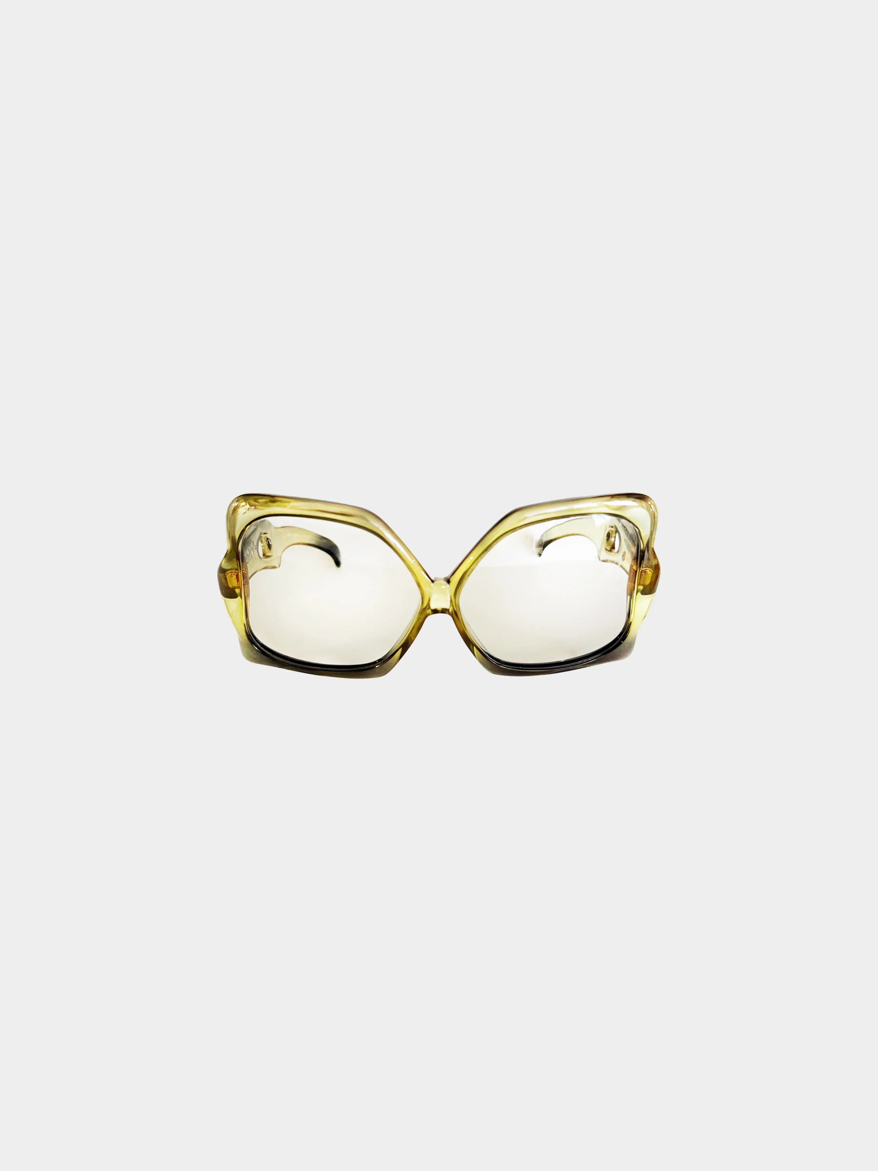 Christian Dior 1970s Green Miss Dior Oversized Butterfly Sunglasses - Image 2
