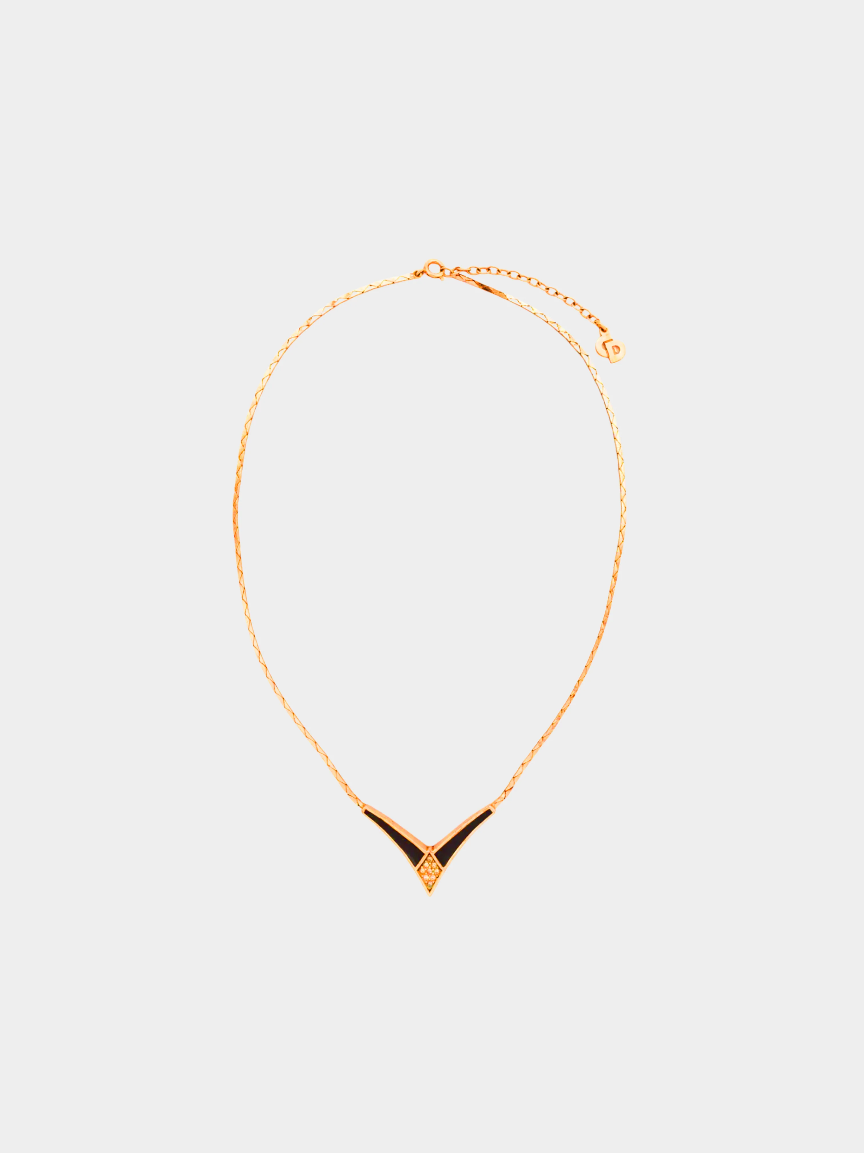 Christian Dior 1980s Gold with Black Resin Necklace