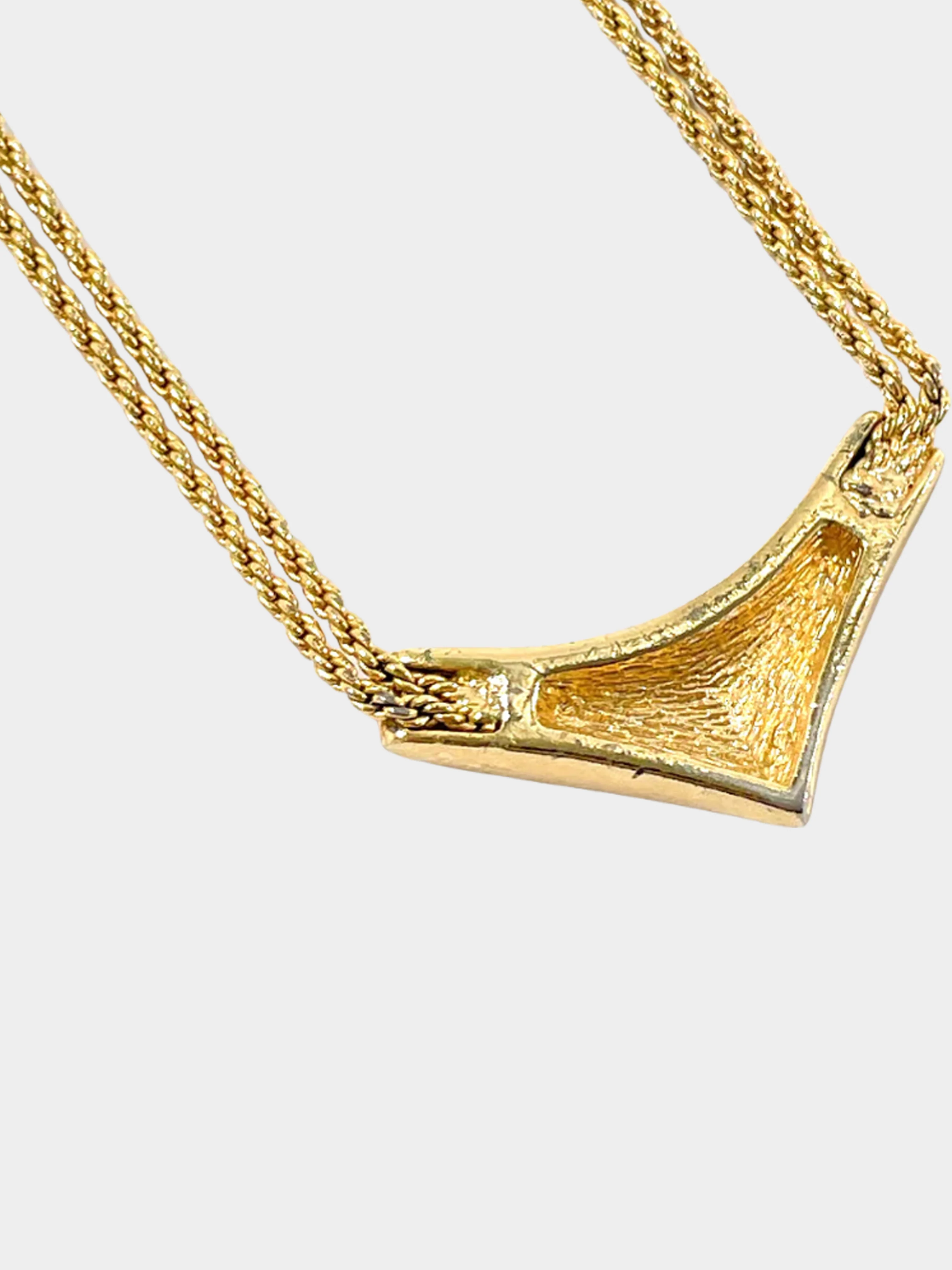 Christian Dior 1980s Gold with Black Resin Necklace - Image 3