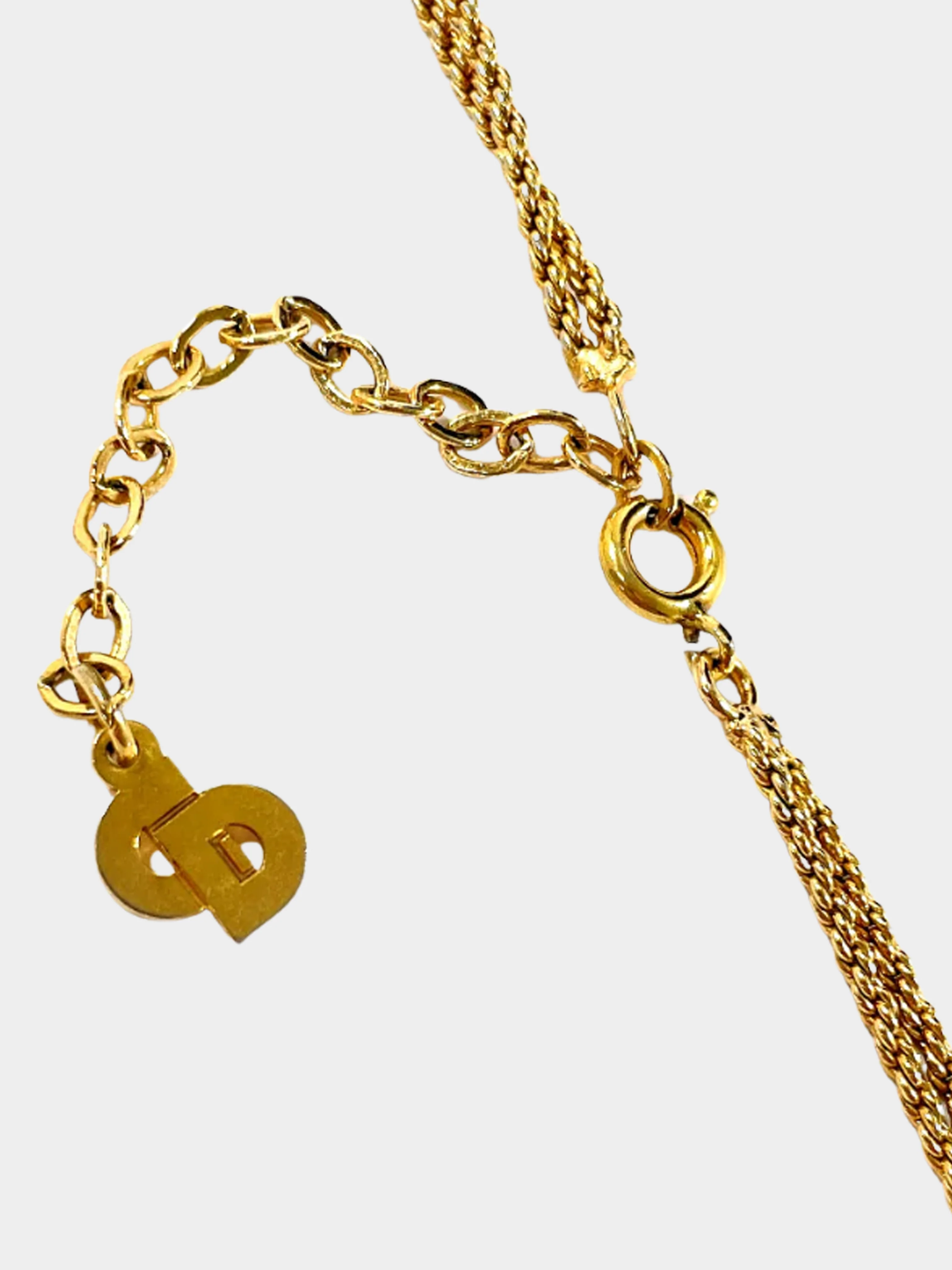 Christian Dior 1980s Gold with Black Resin Necklace - Image 4