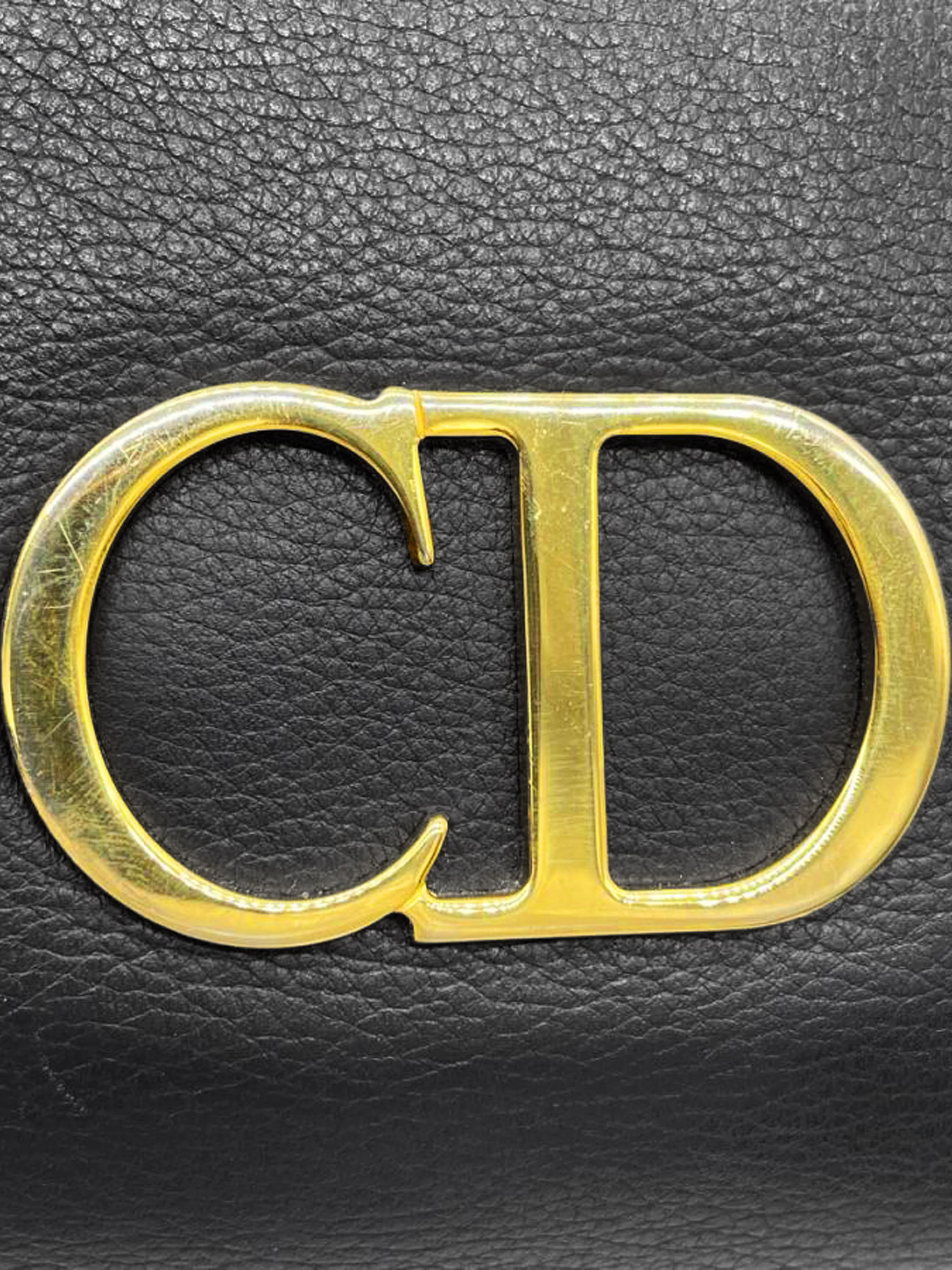 Christian Dior 1990s Black Leather CD Handbag - Image 4