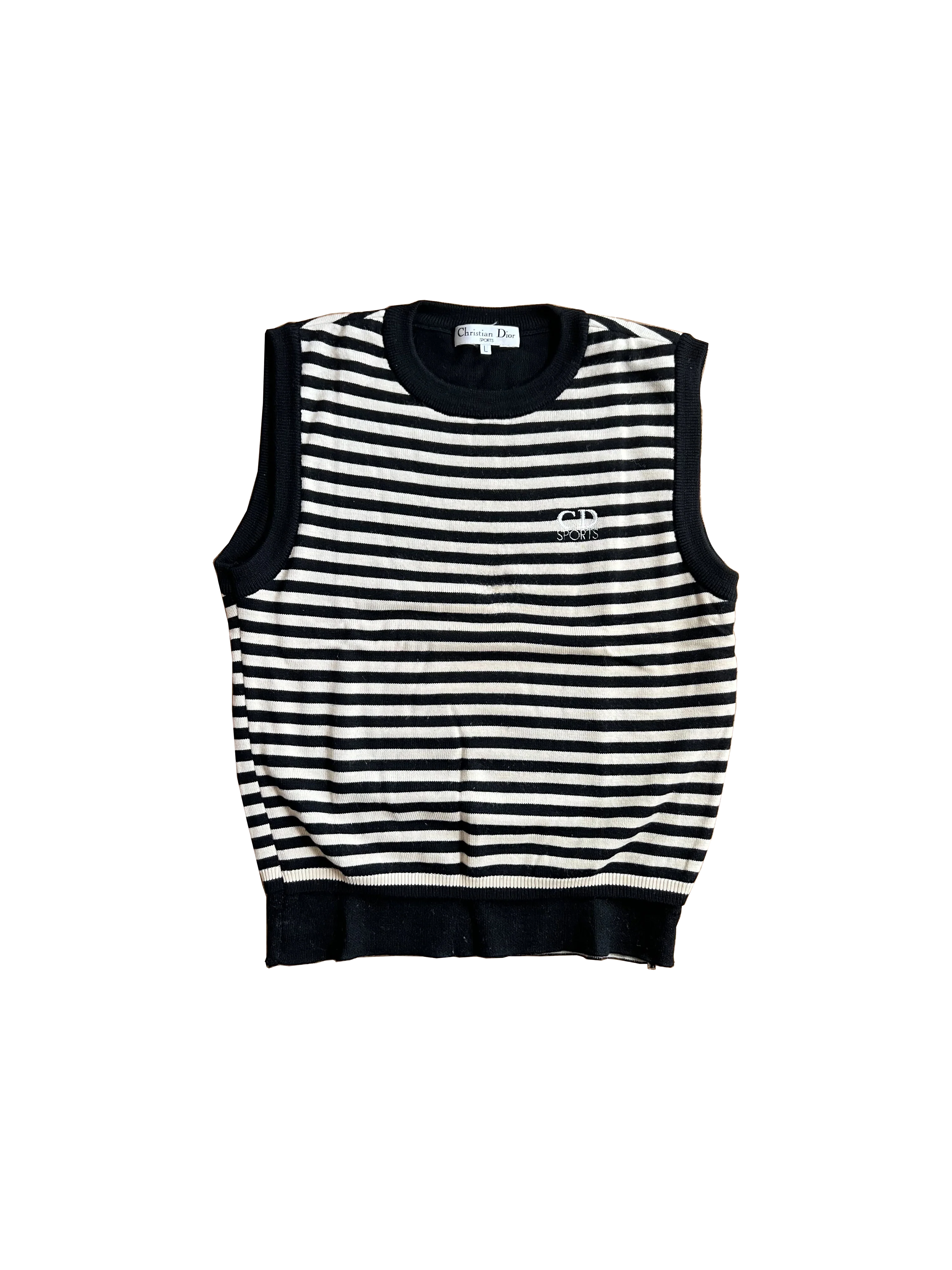 Christian Dior 1990s CD Sports Striped Vest