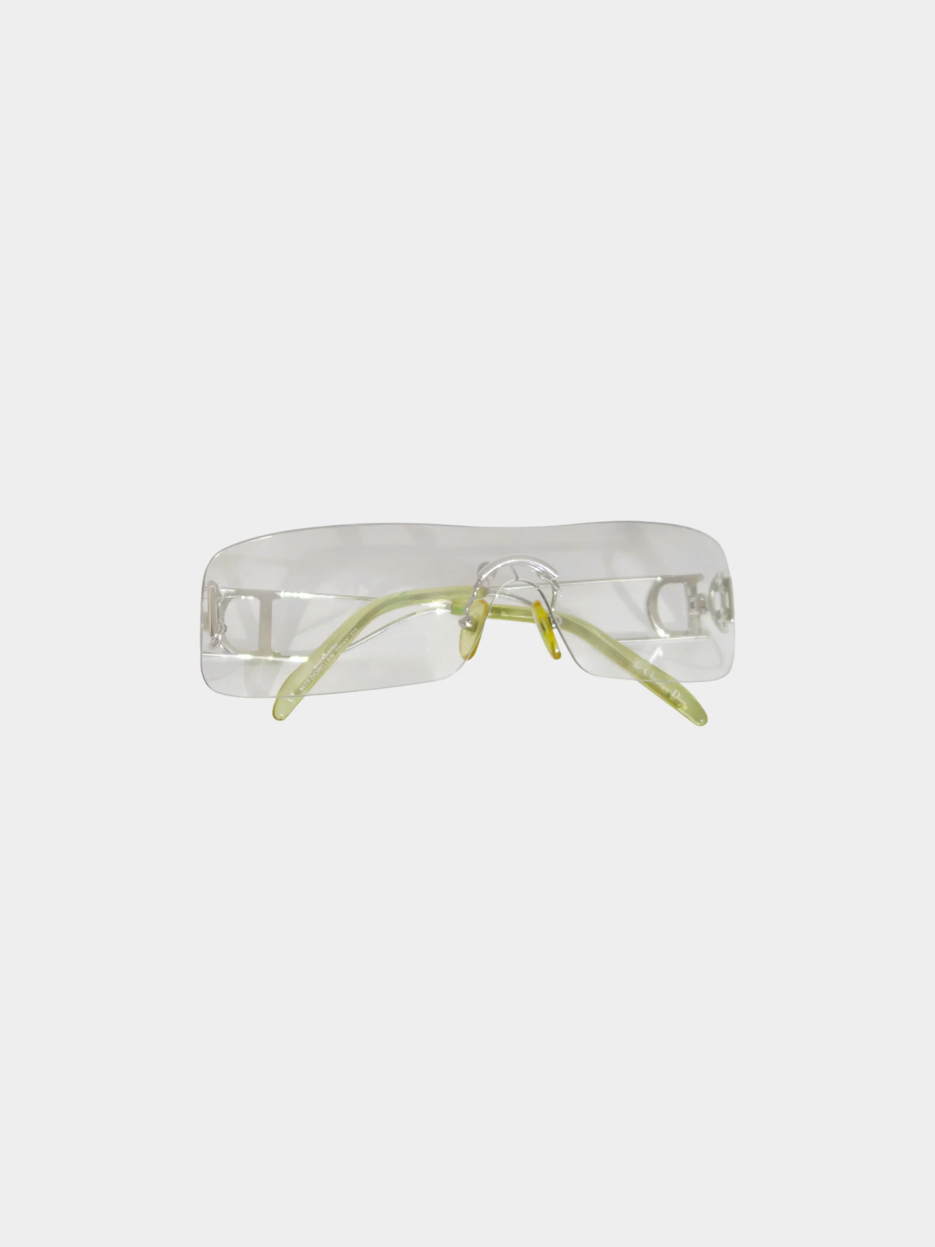 Christian Dior 1990s Clear Lens UV Tinted Shield Sunglasses - Image 2