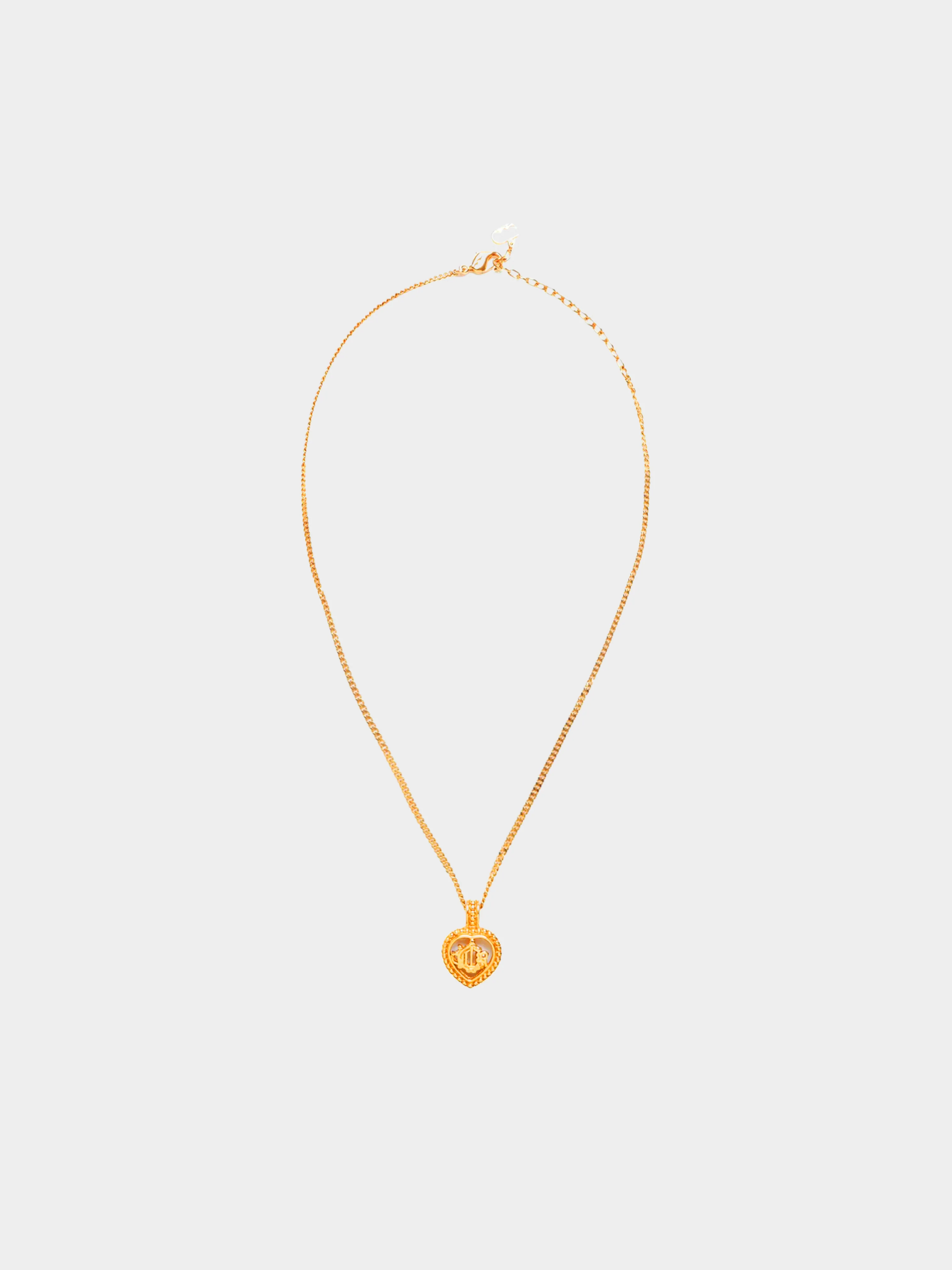 Christian Dior 1990s Gold Heart Pendant Necklace