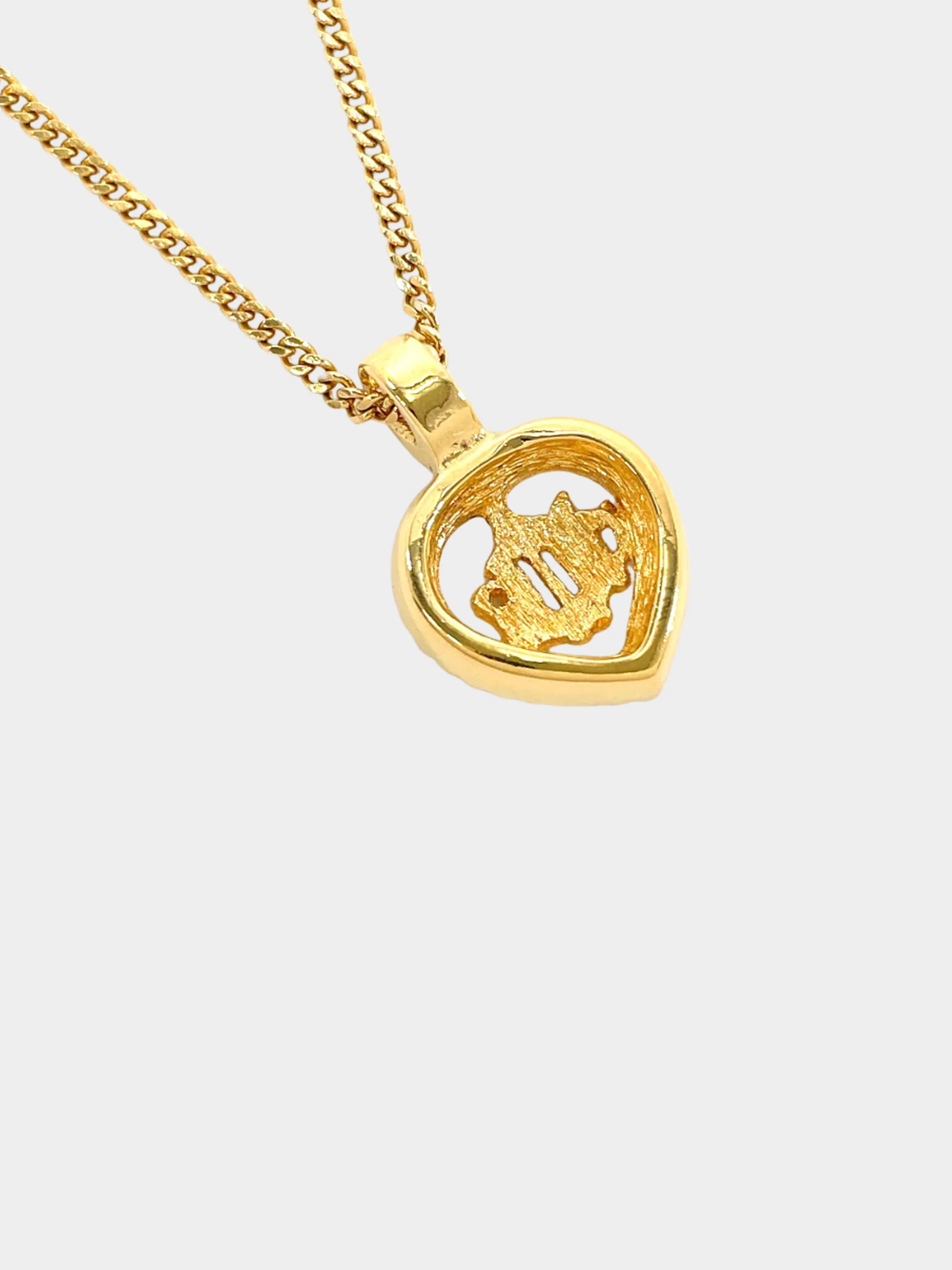 Christian Dior 1990s Gold Heart Pendant Necklace - Image 3