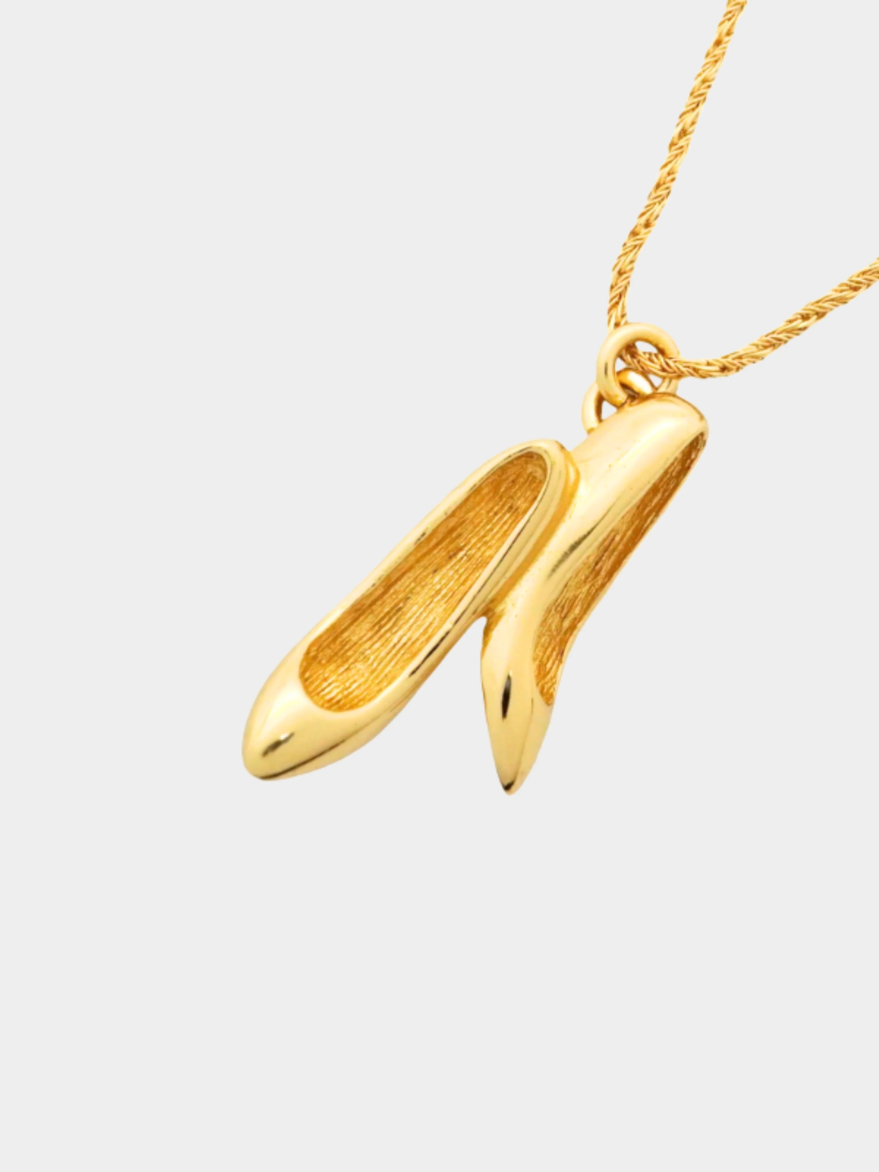 Christian Dior 1990s Gold Shoe Pendant Necklace - Image 2