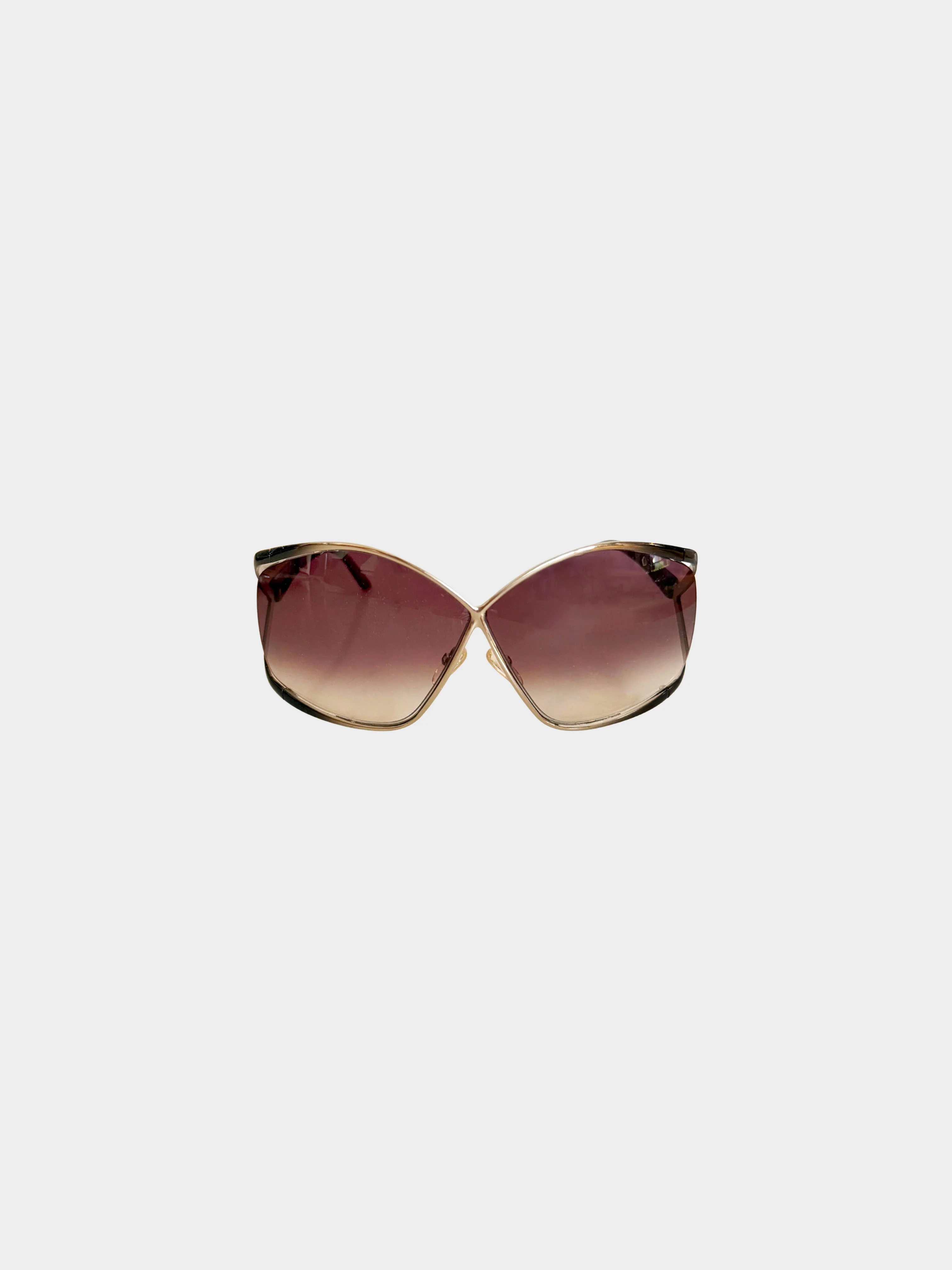 Christian Dior 1990s Vintage Metal Frame Butterfly Sunglasses - Image 2