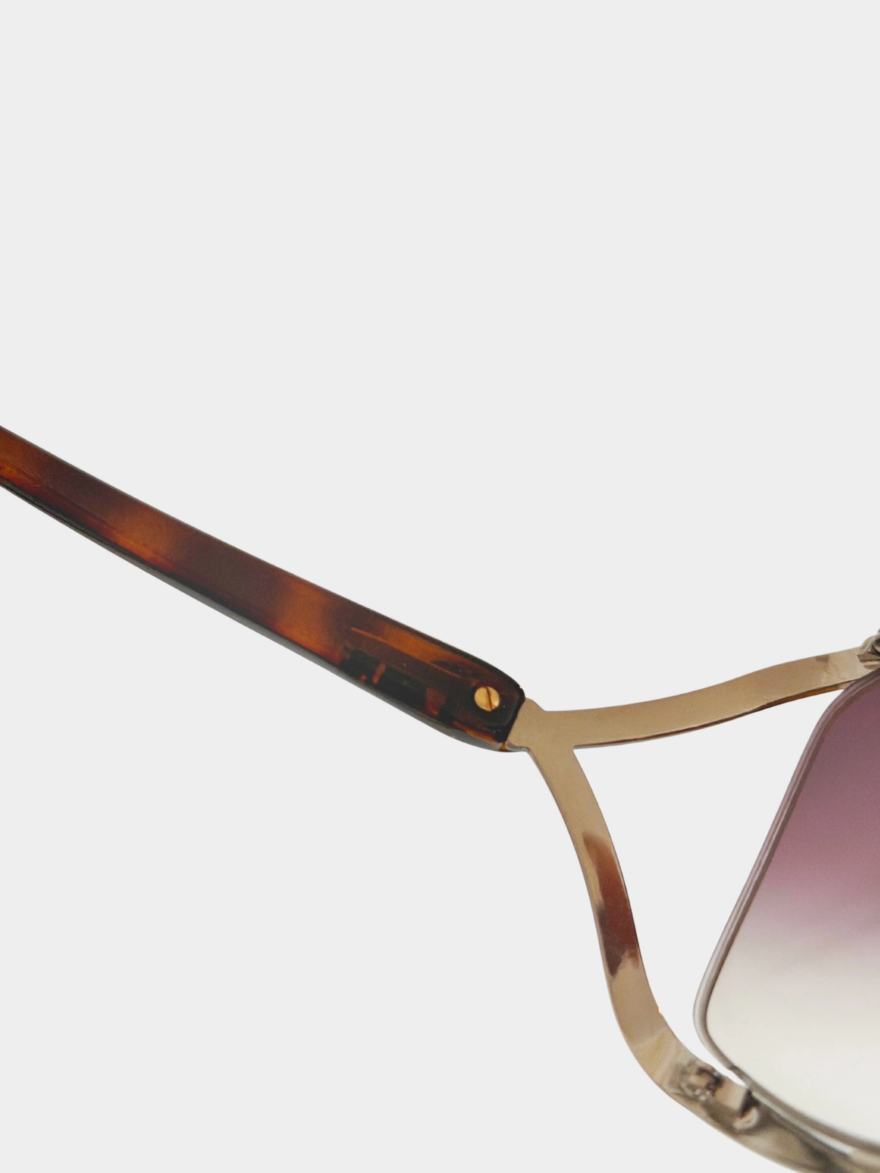 Christian Dior 1990s Vintage Metal Frame Butterfly Sunglasses - Image 3