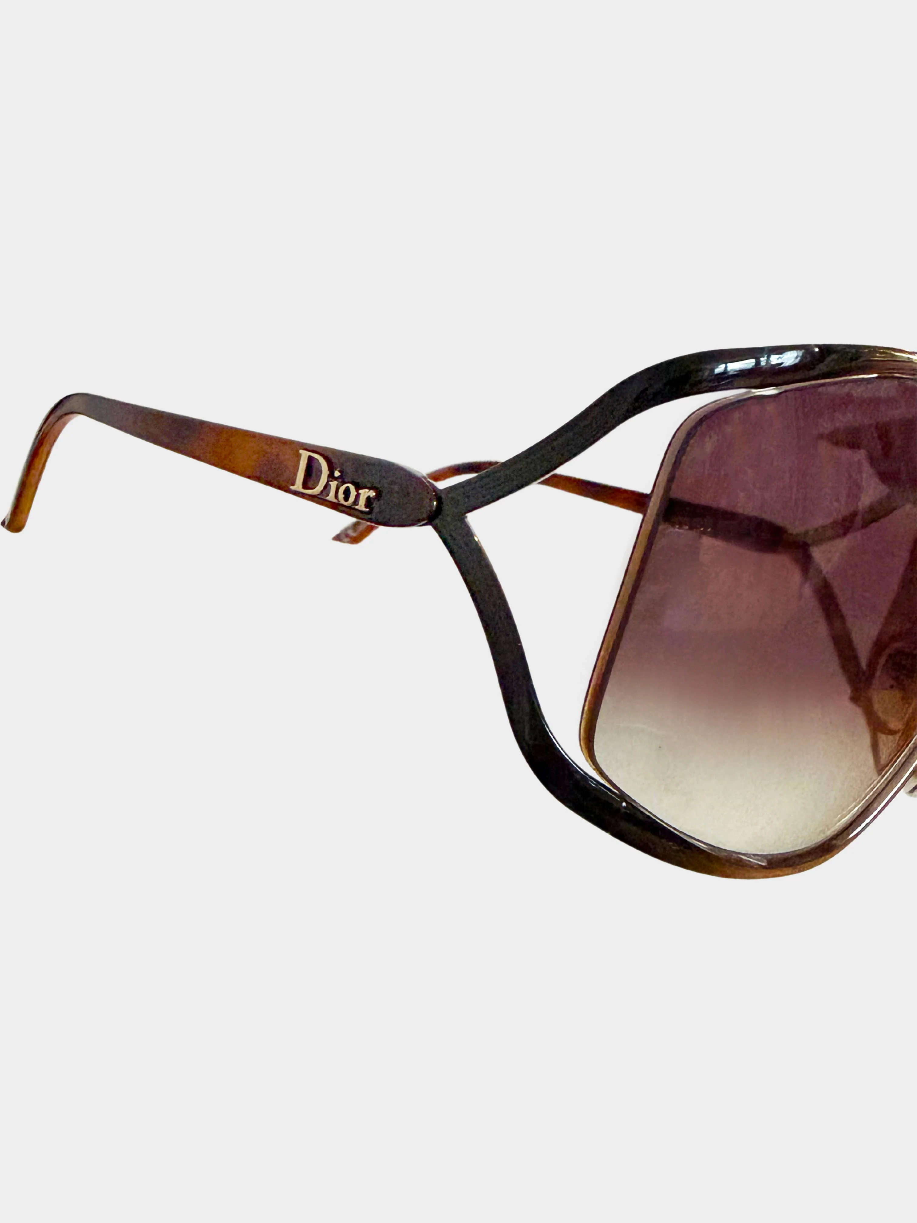 Christian Dior 1990s Vintage Metal Frame Butterfly Sunglasses - Image 4