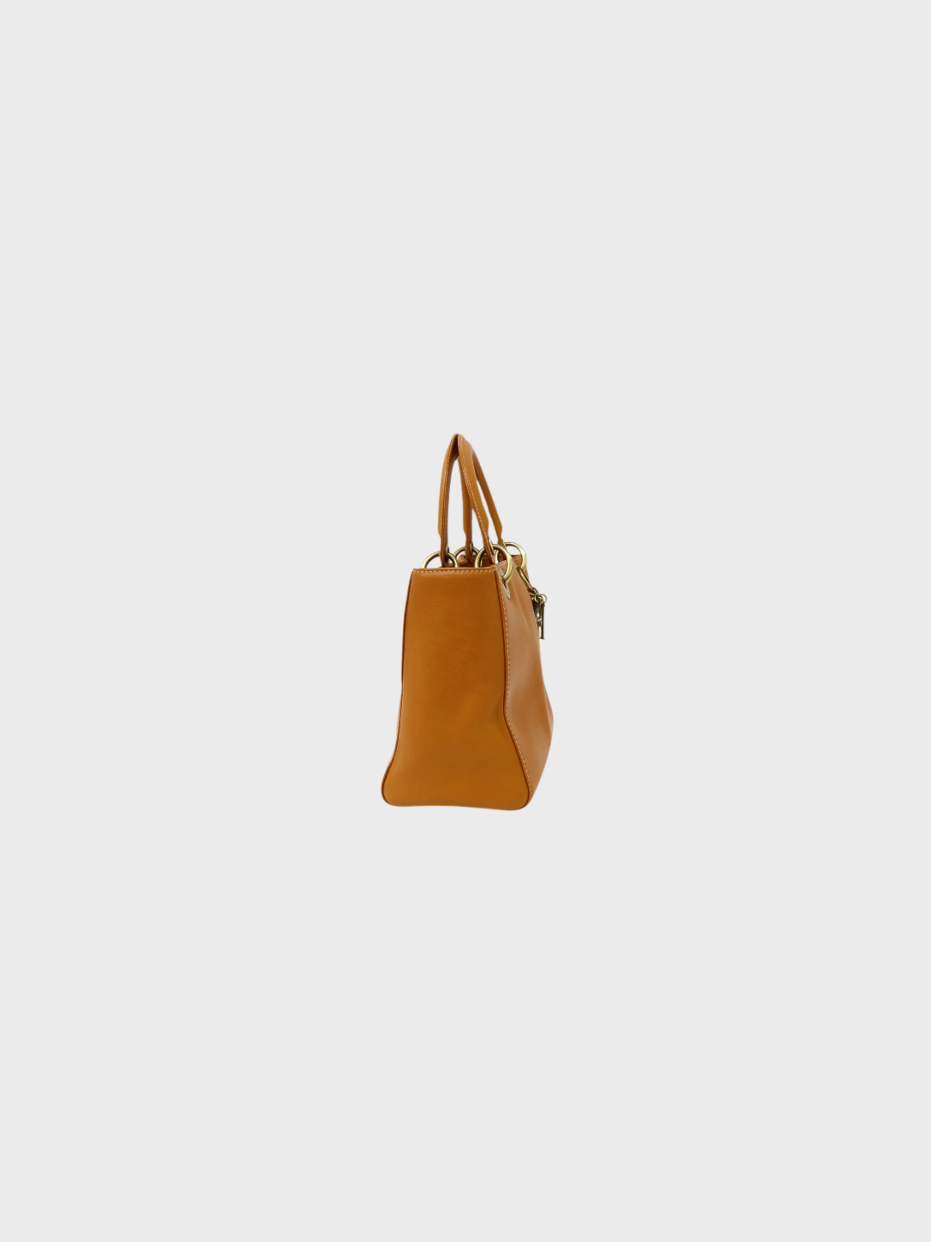Christian Dior 2000s Camel Leather Lady Dior Handbag - Image 3