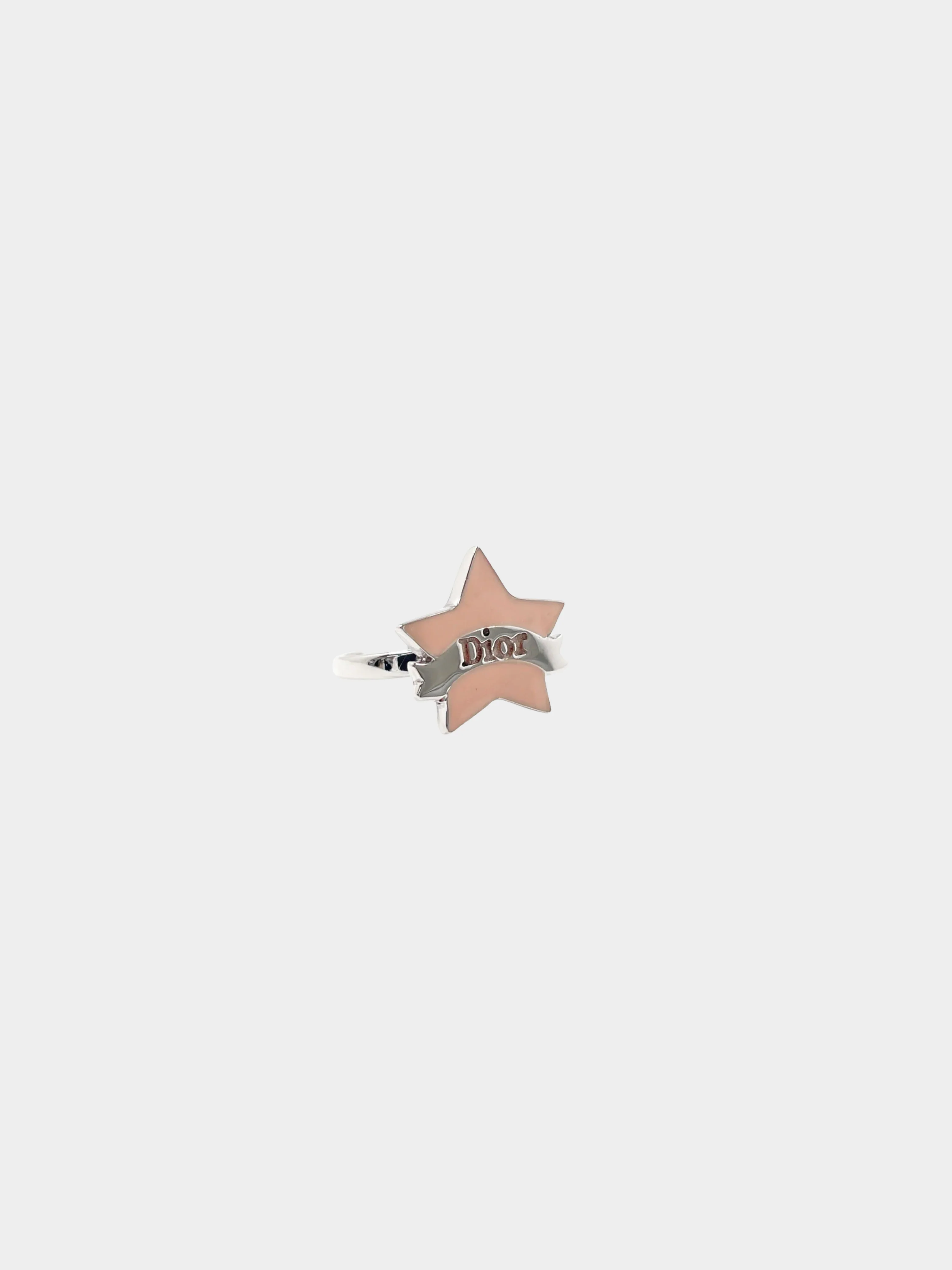 Christian Dior 2000s Baby Pink Star Ribbon Ring - Image 2
