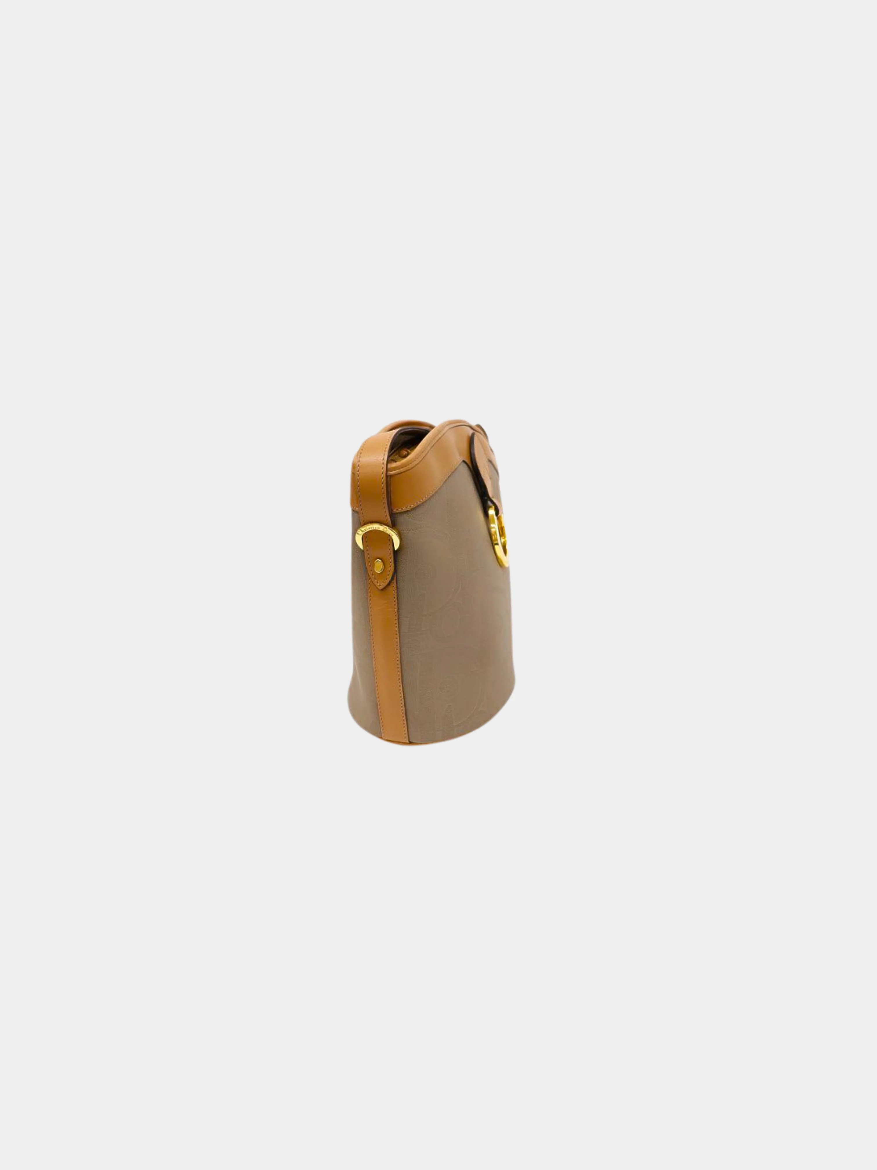 Christian Dior 2000s Beige and Green Trotter Oval Hardware Shoulder Bag - Image 3