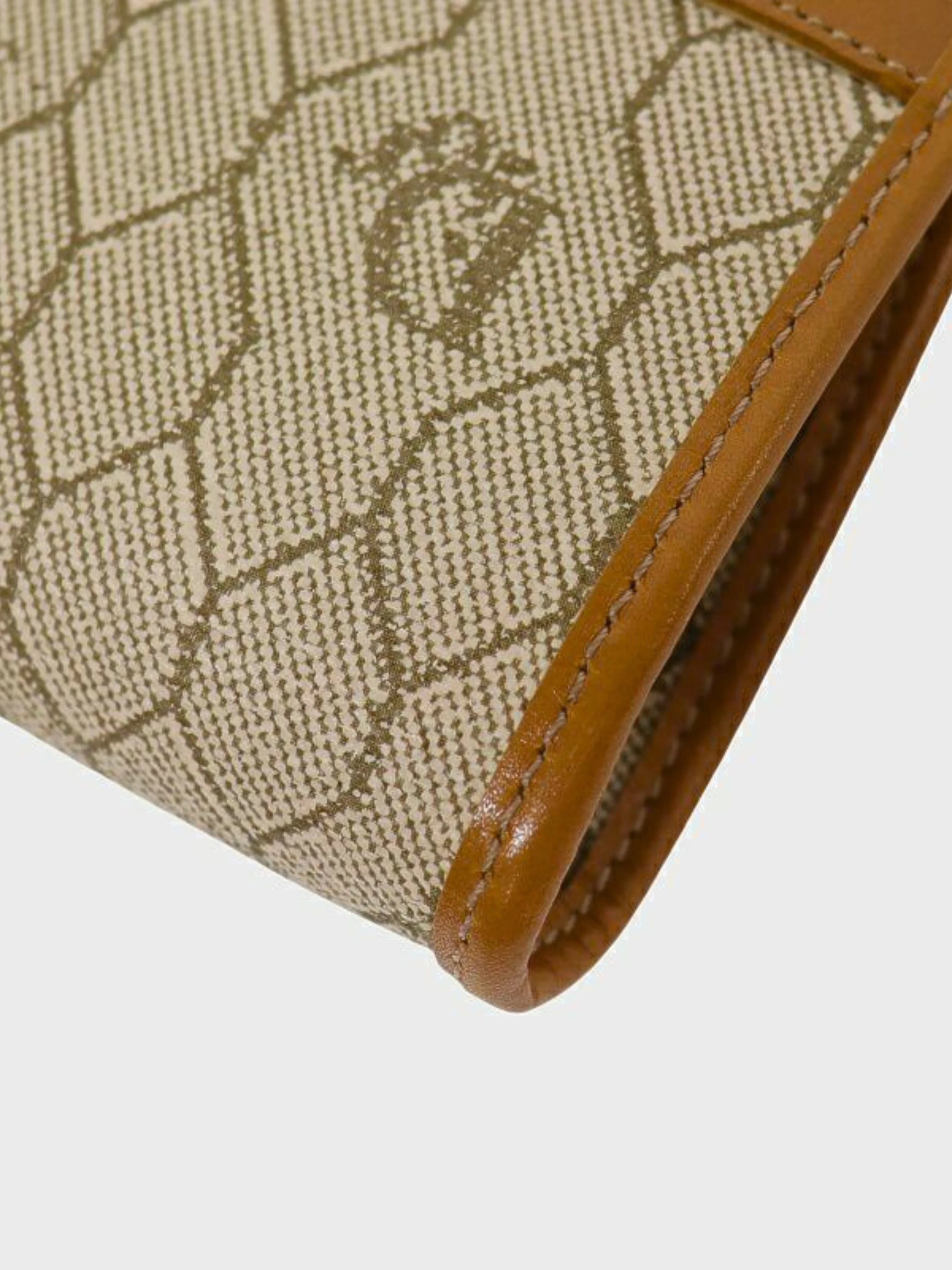 Christian Dior 2000s Beige Brown Honeycomb Frame Coin Case - Image 5