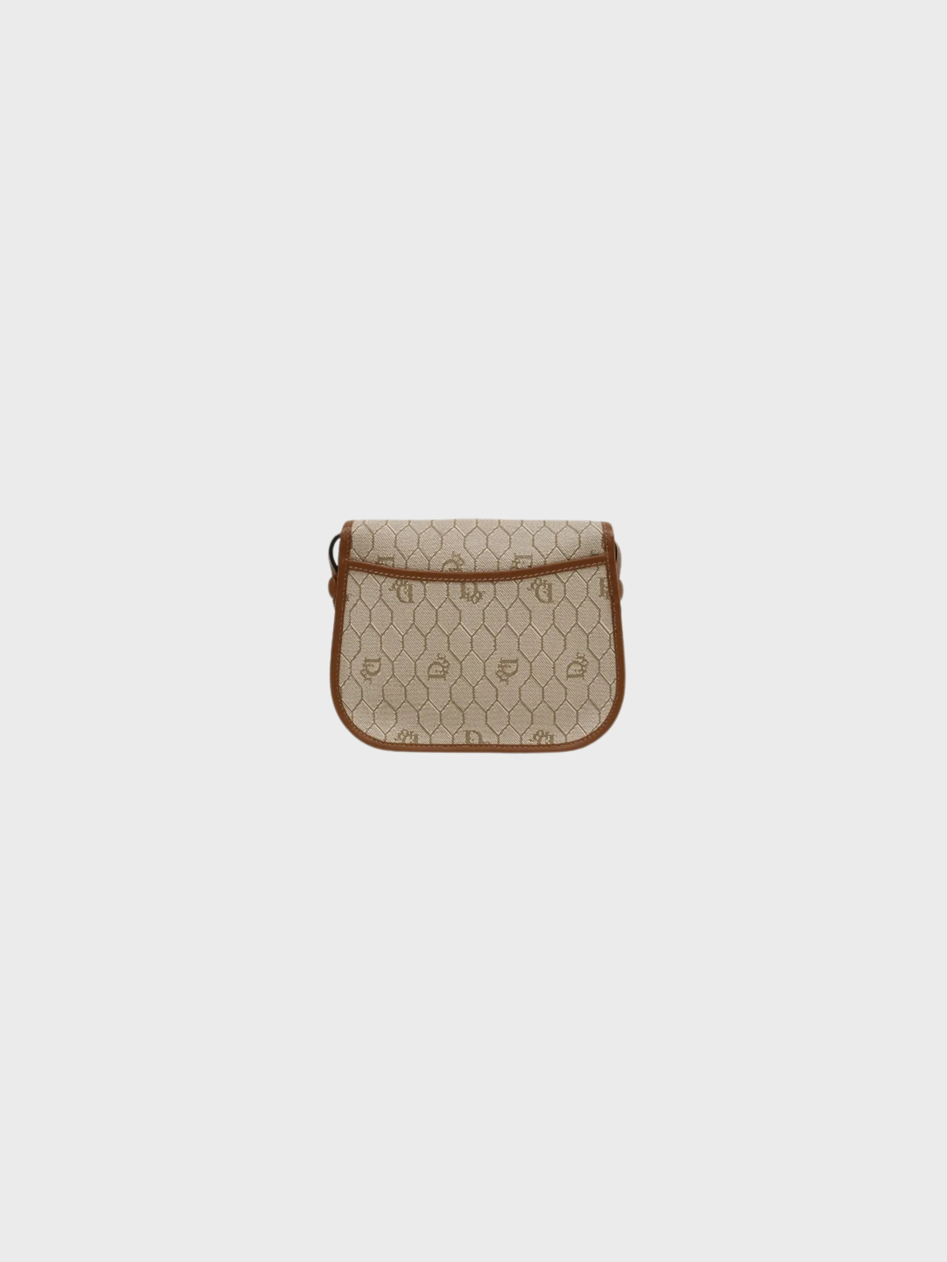 Christian Dior 1980s Beige Honeycomb PVC Mini Shoulder Bag - Image 2