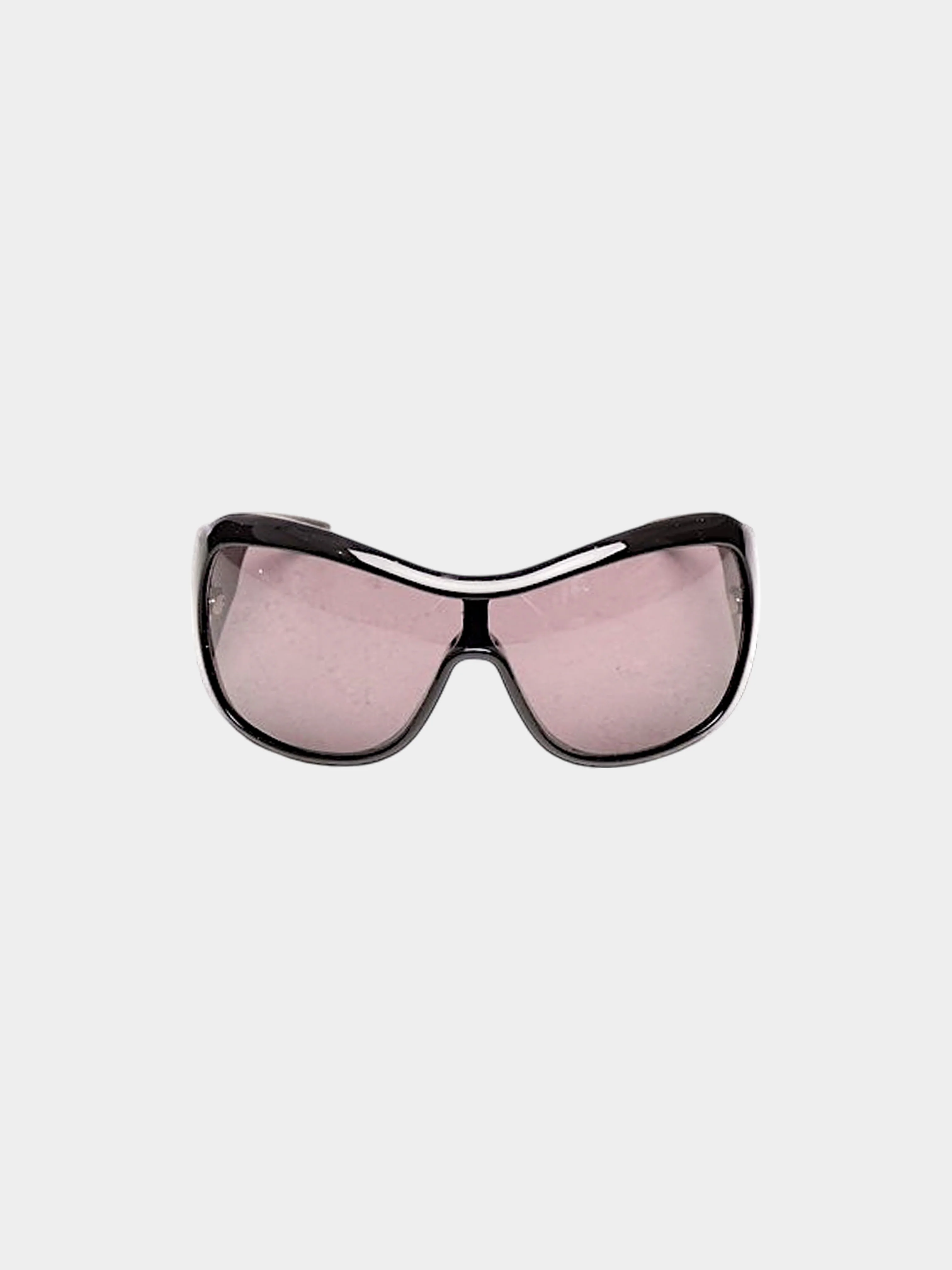 Christian Dior 2000s Black Cannage Logo Rectangle Sunglasses - Image 2