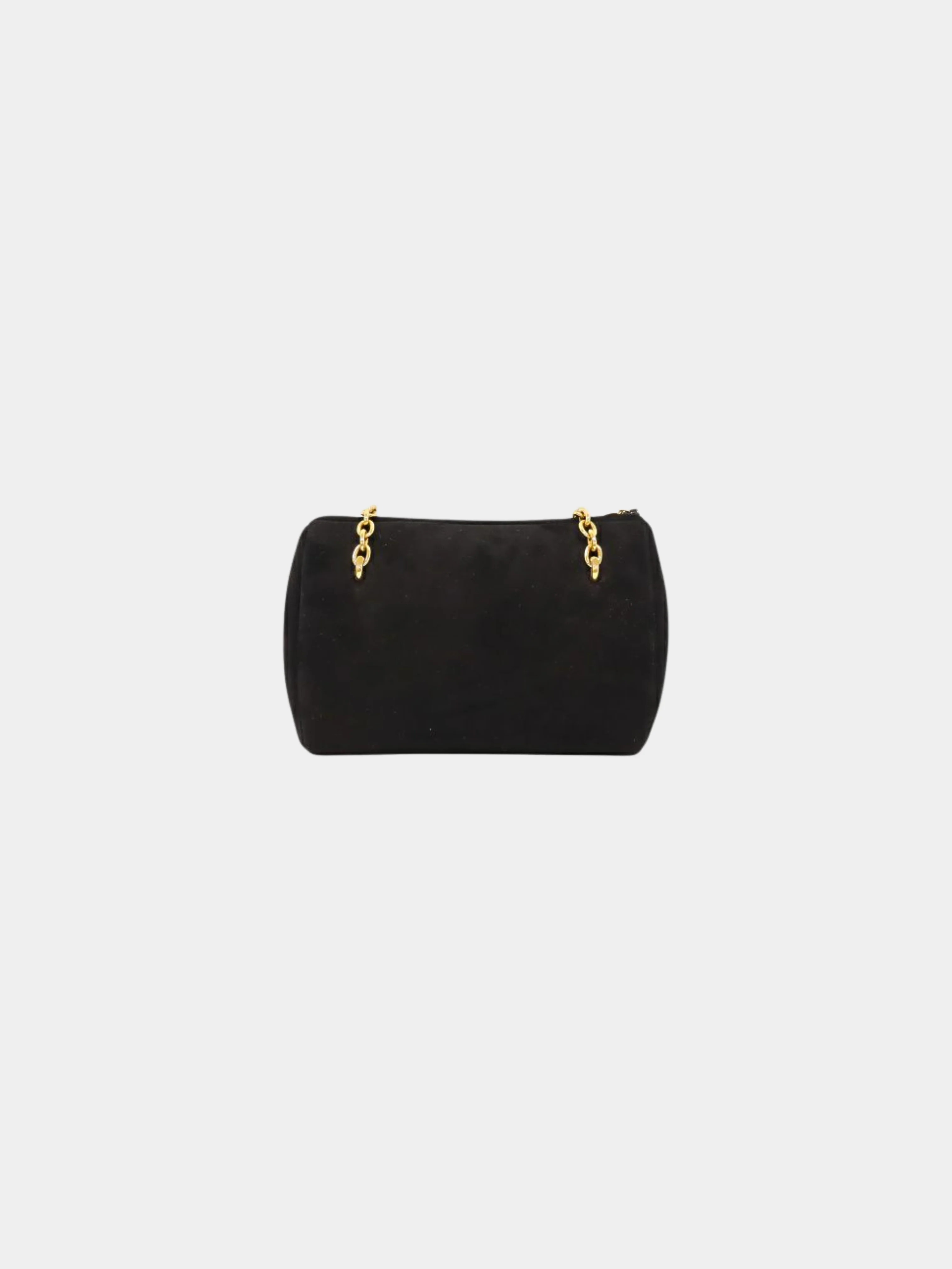 Christian Dior 2000s Black CD Oval Chain Suede Shoulder Bag - Image 2