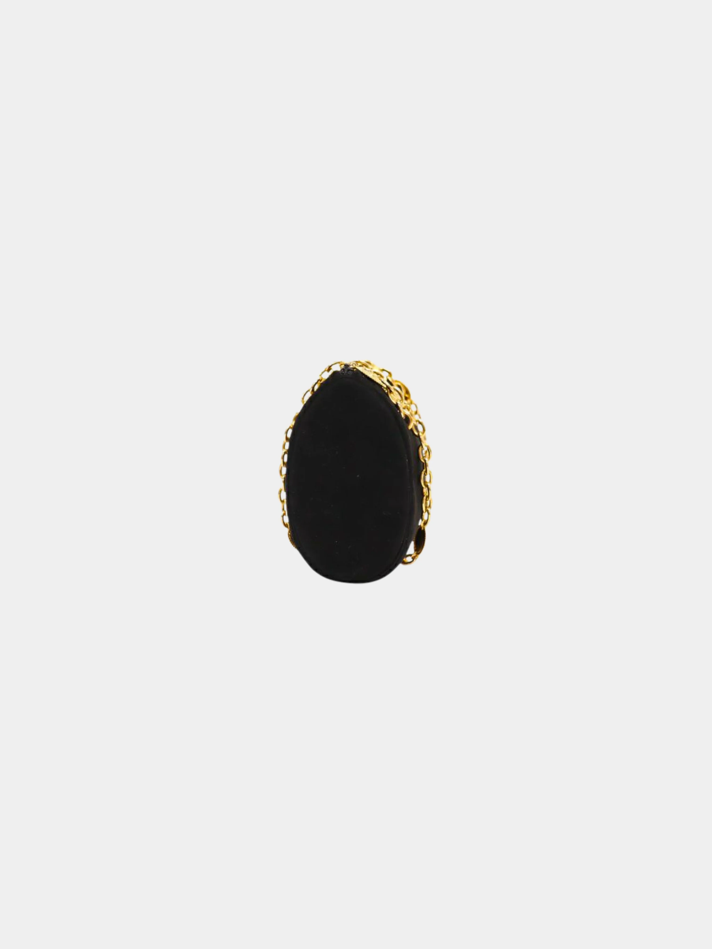 Christian Dior 2000s Black CD Oval Chain Suede Shoulder Bag - Image 3
