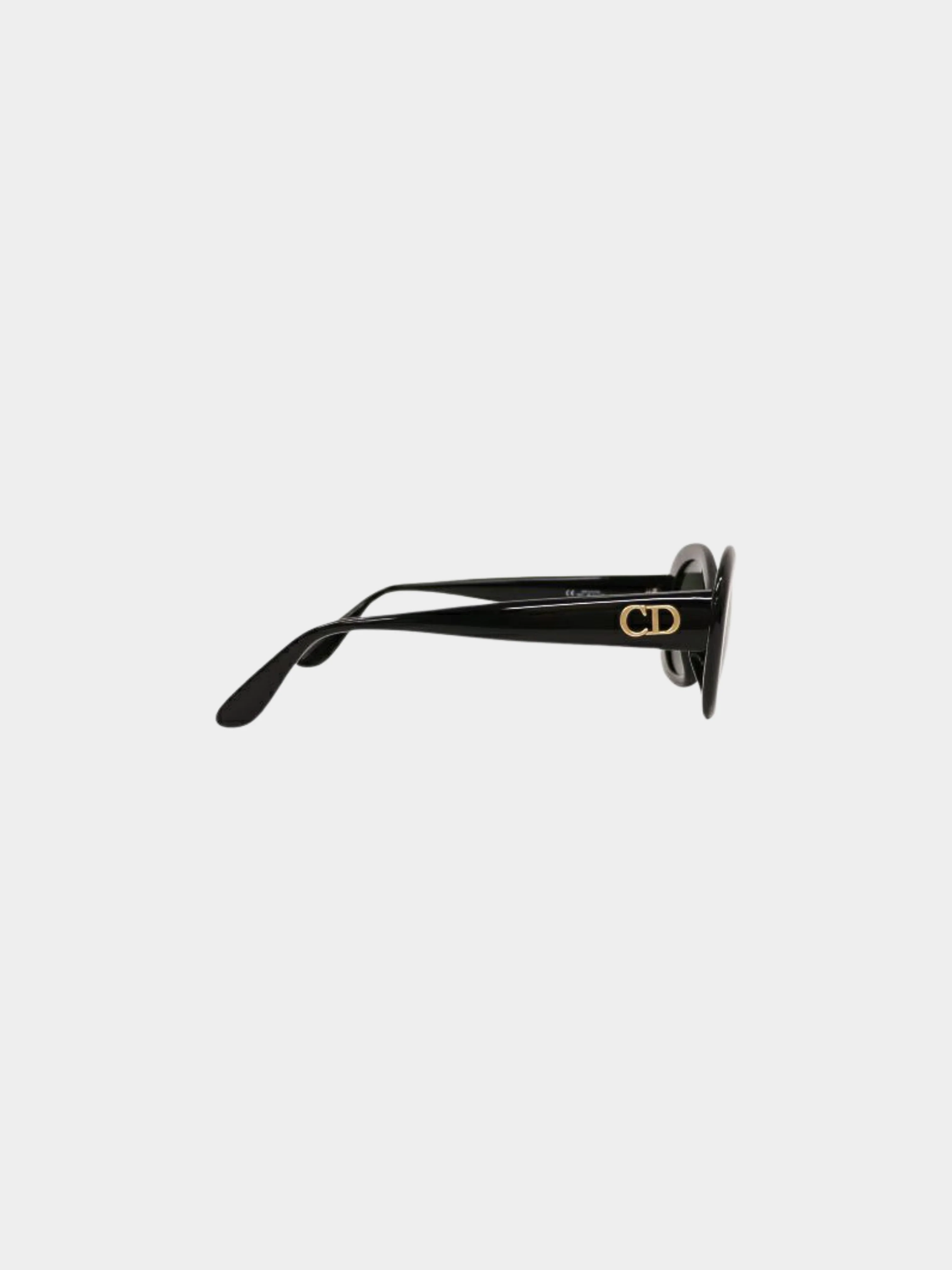 Christian Dior 2010s Black Oval Sunglasses - Image 3