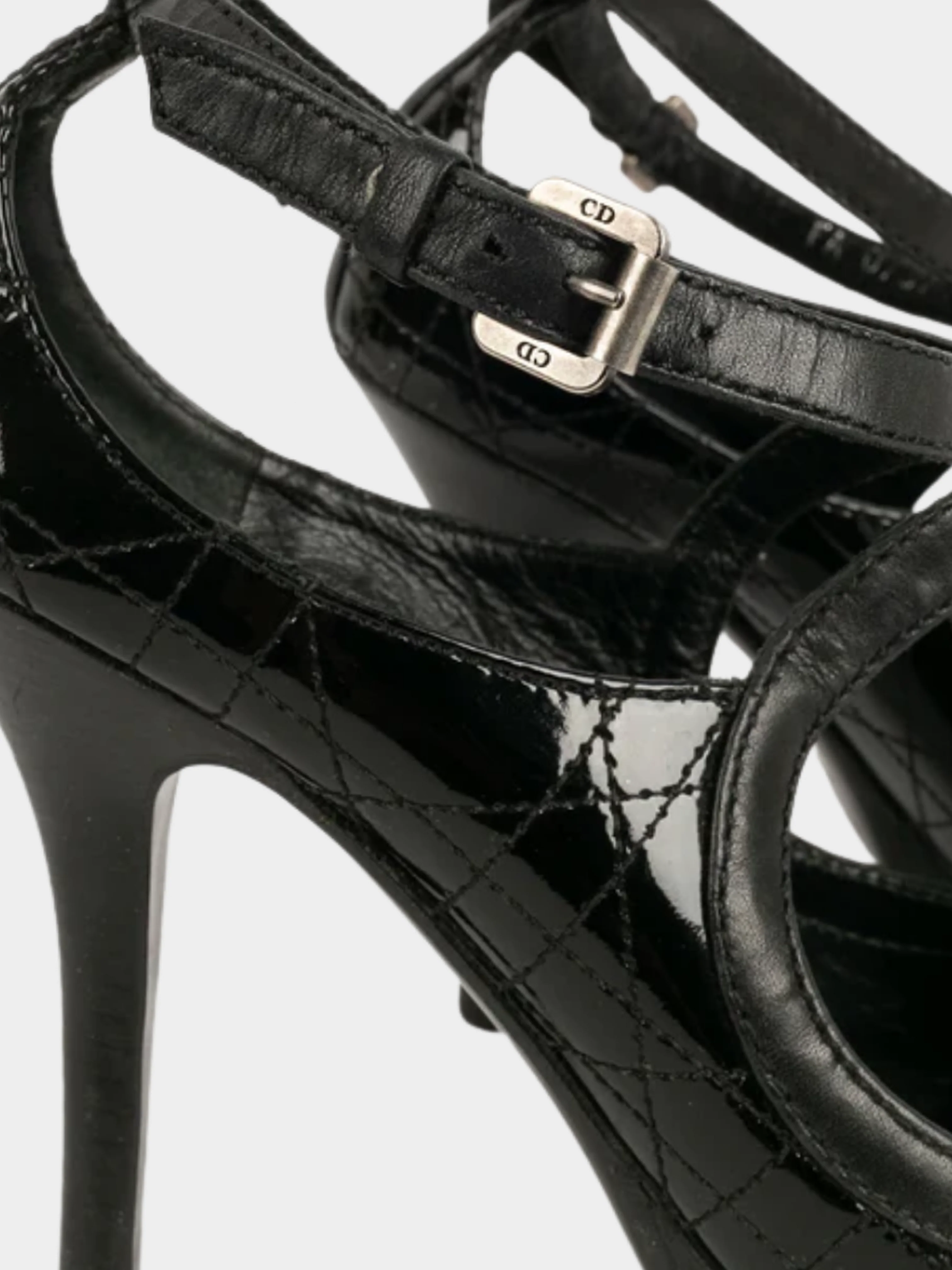 Christian Dior 2000s Black Patent Leather Heels - Image 4