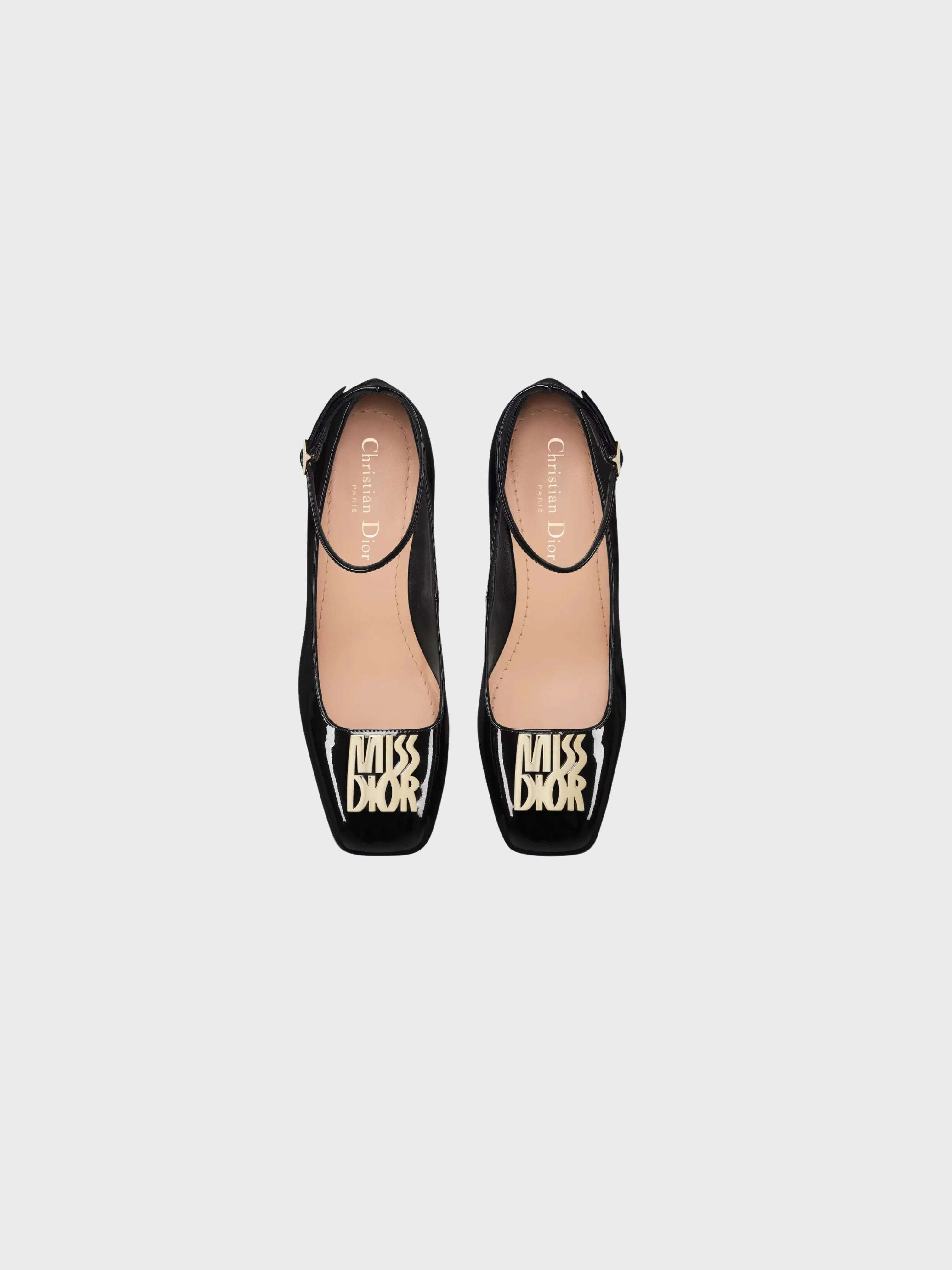 Christian Dior 2000s Black Patent Leather Miss Dior Peep Toe Heels - Image 3