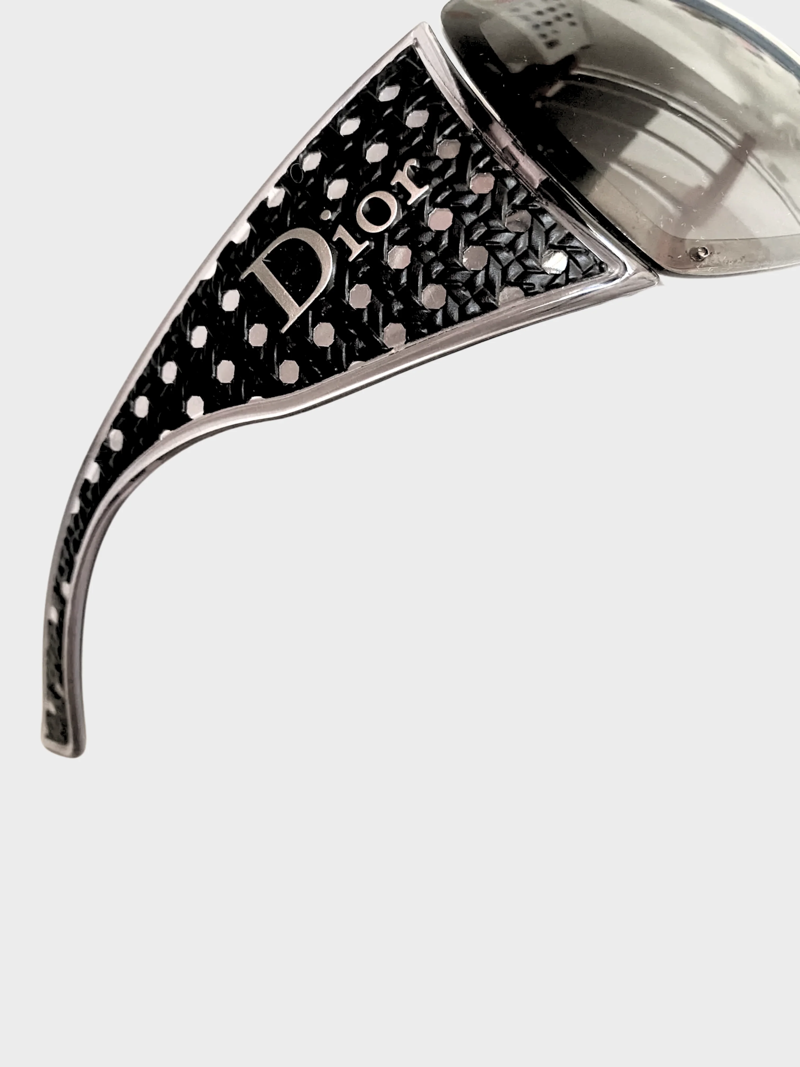 Christian Dior 2000s Black Quadrille Shield Sunglasses - Image 3