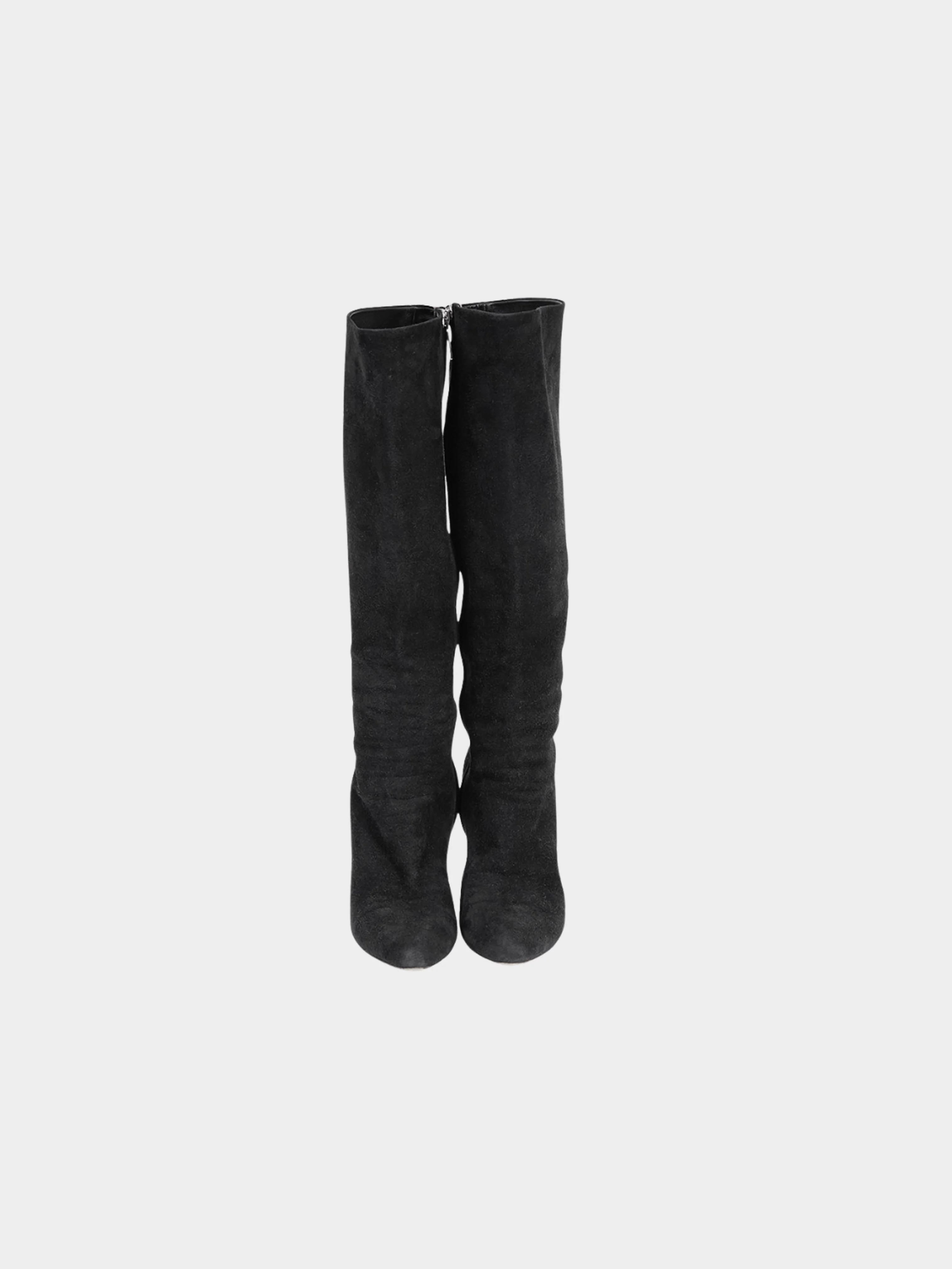 Christian Dior 2000s Black Suede Knee Boots - Image 3