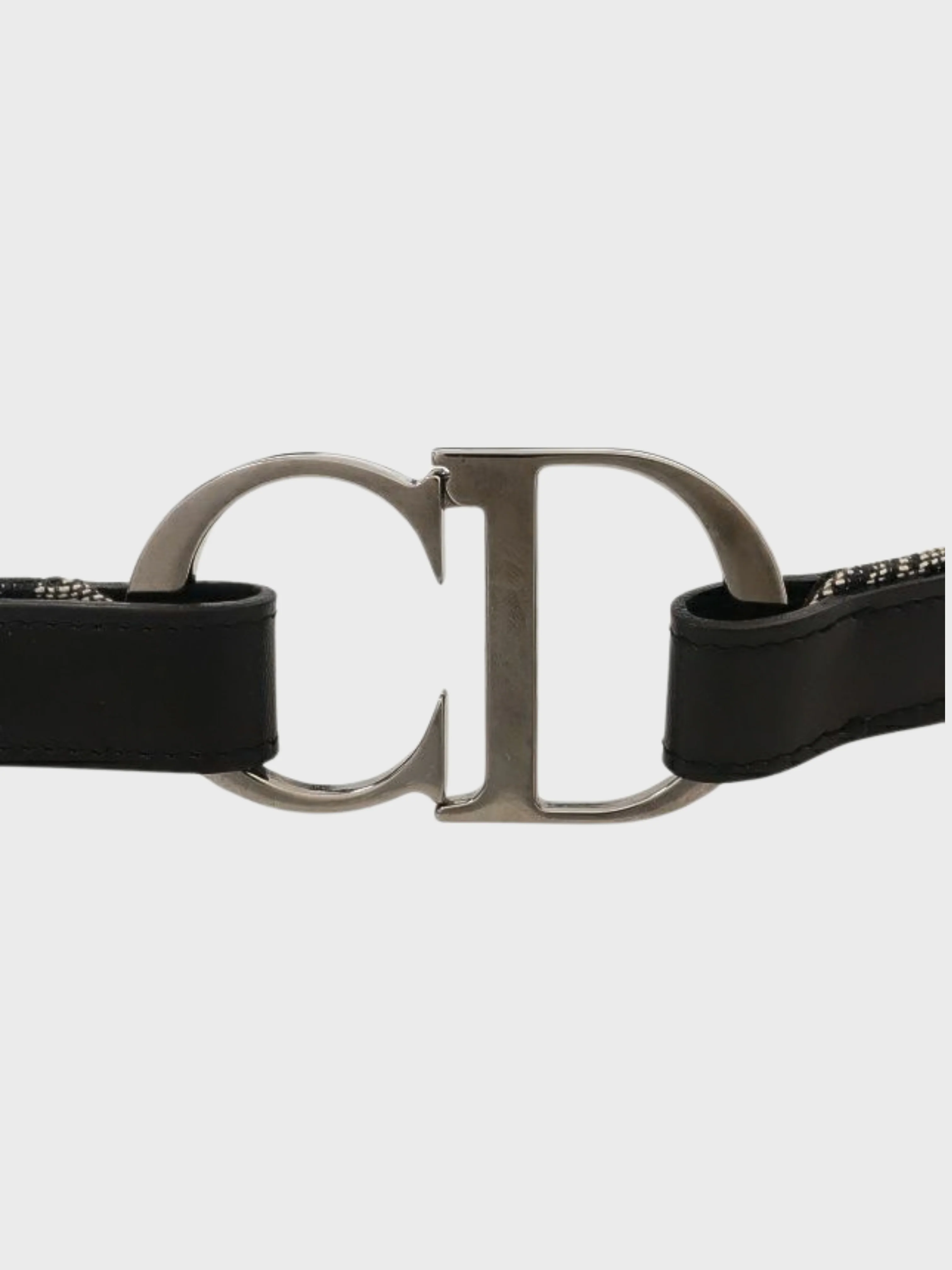 Christian Dior 2000s Black Trotter Canvas CD Logo Belt - Image 5