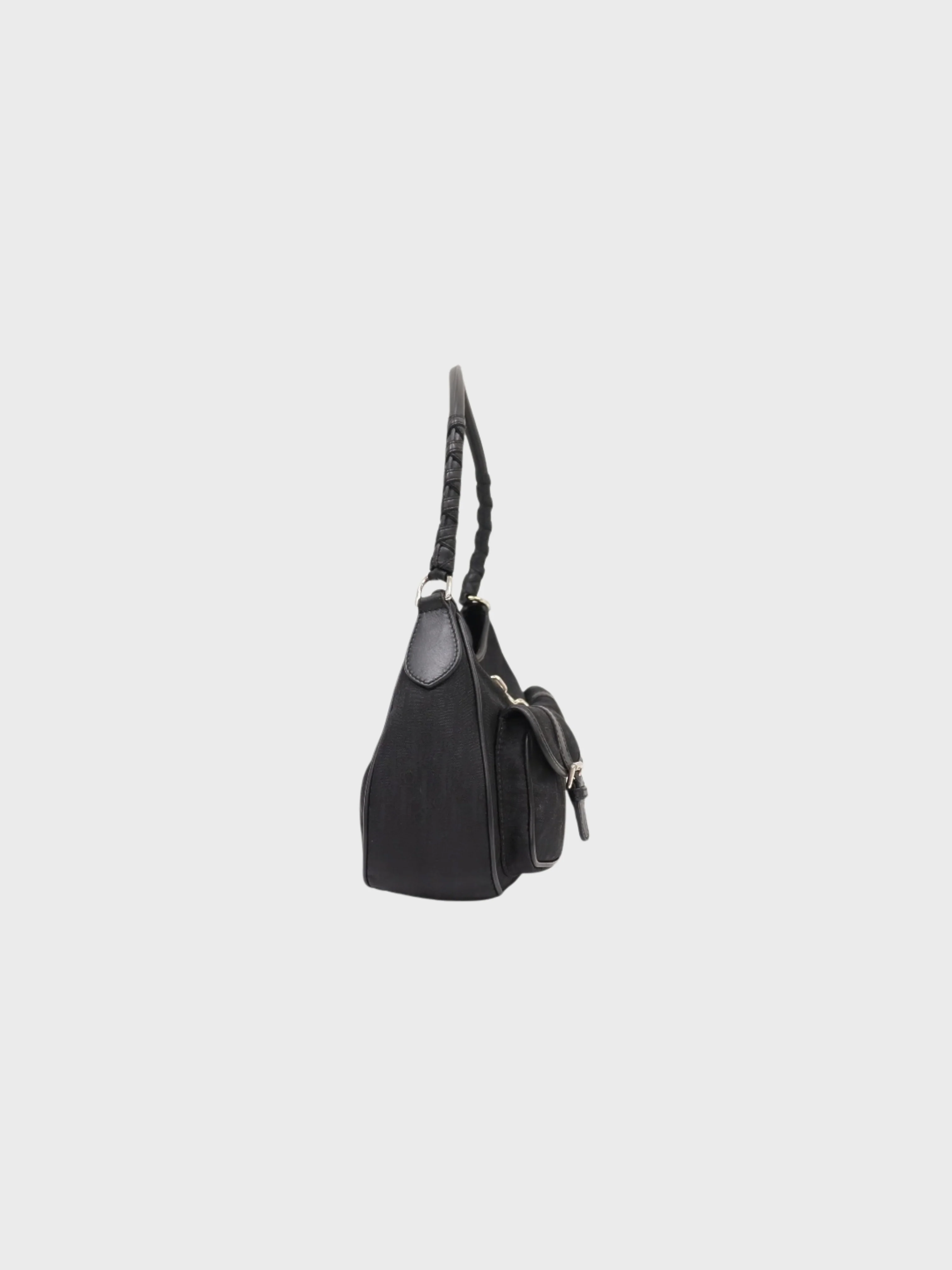 Christian Dior 2007 Black Trotter Canvas One-Shoulder Bag - Image 3