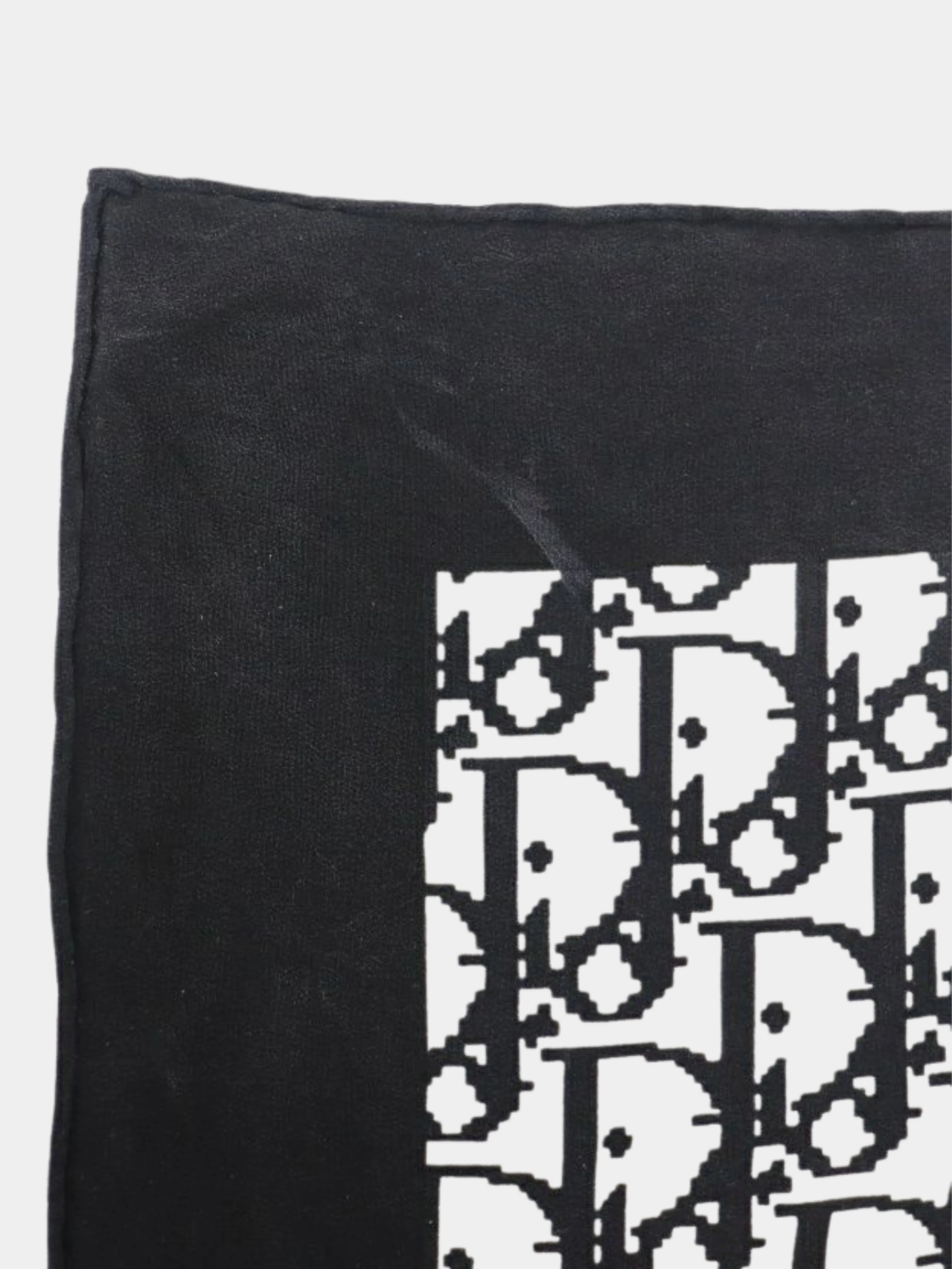 Christian Dior 2000s Black White Trotter Pattern Silk Scarf - Image 5