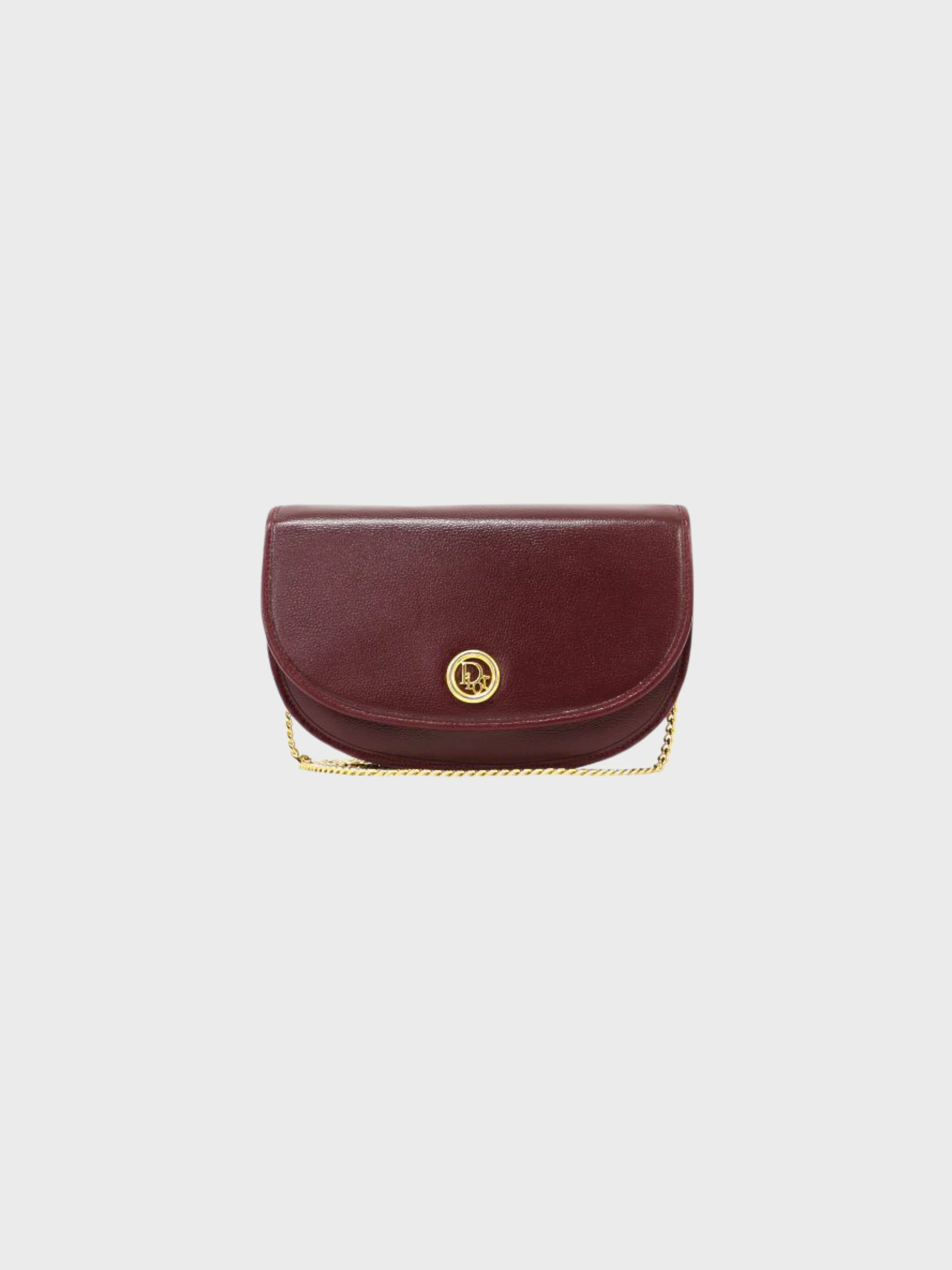 Christian Dior 2000s Bordeaux Leather Logo Accent Hardware Shoulder Bag