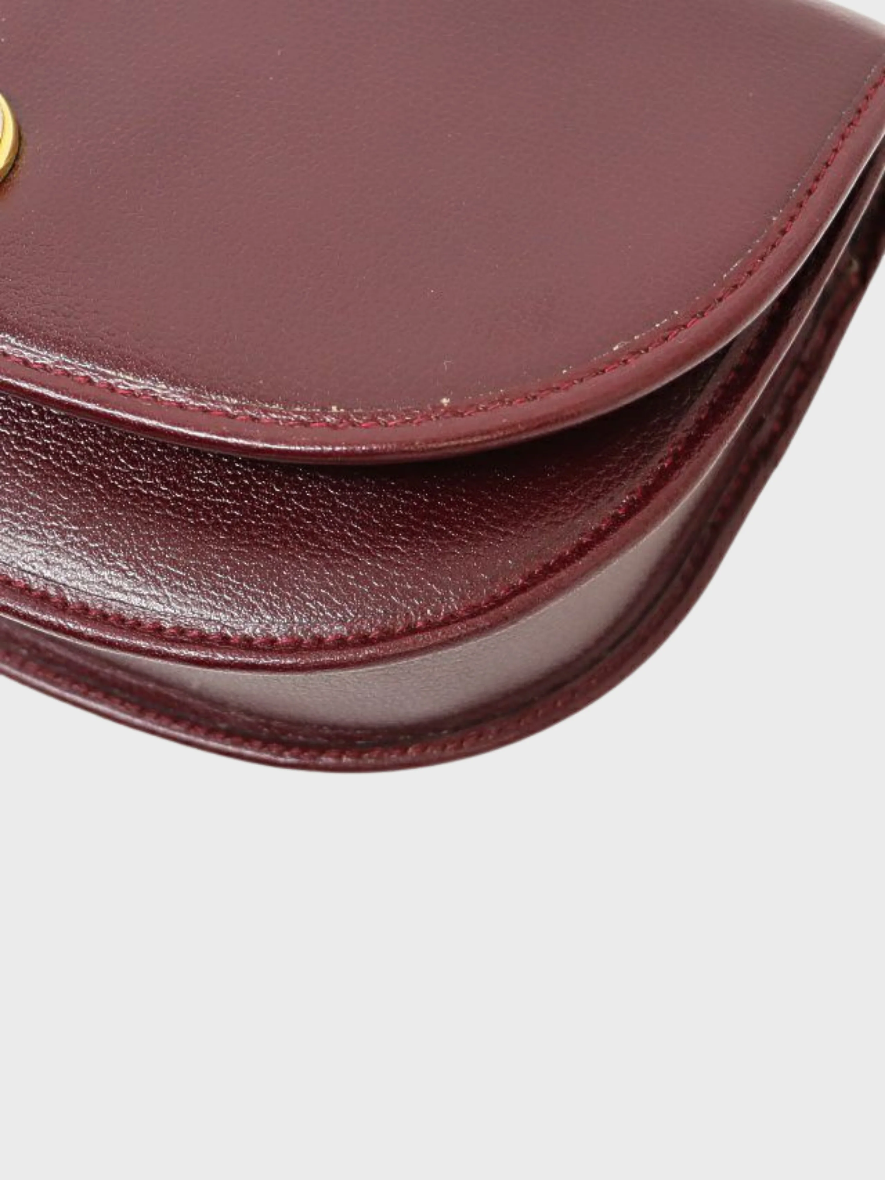 Christian Dior 2000s Bordeaux Leather Logo Accent Hardware Shoulder Bag - Image 4