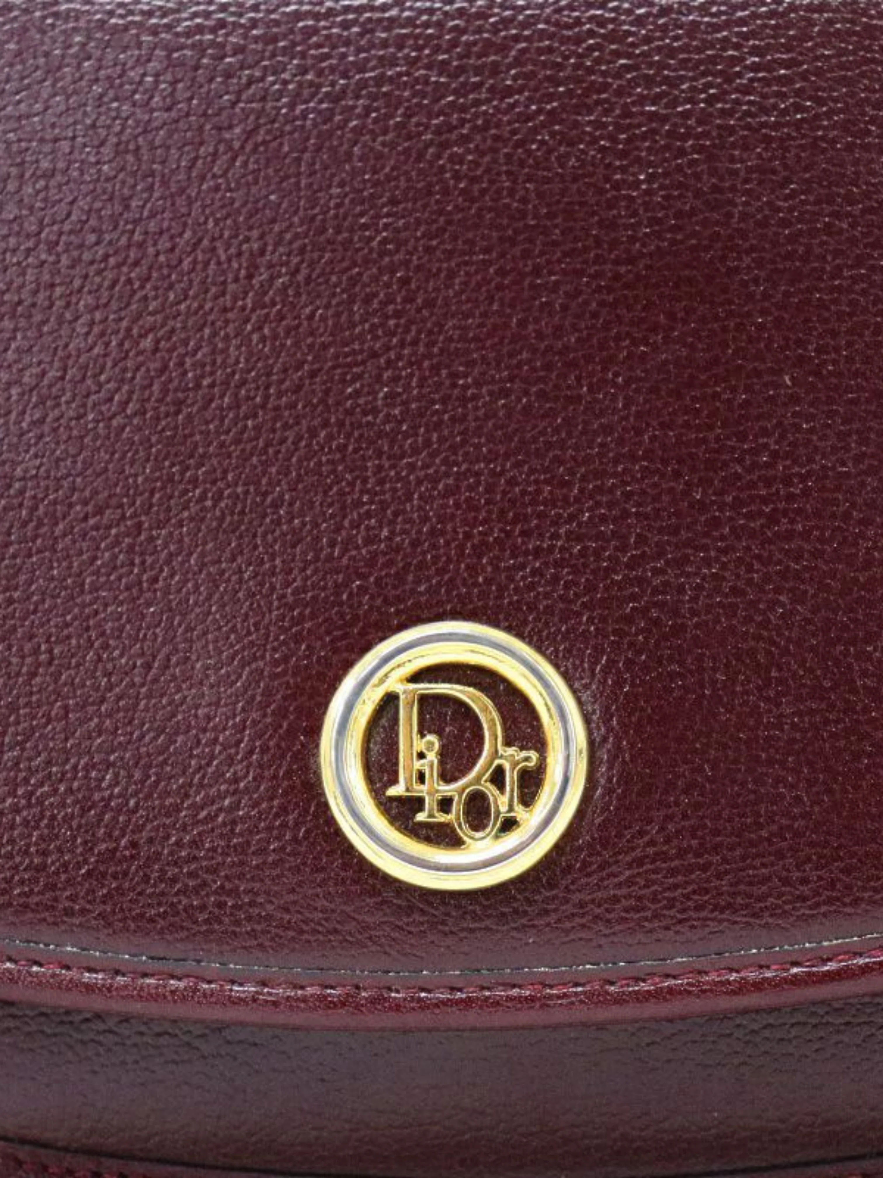 Christian Dior 2000s Bordeaux Leather Logo Accent Hardware Shoulder Bag - Image 5