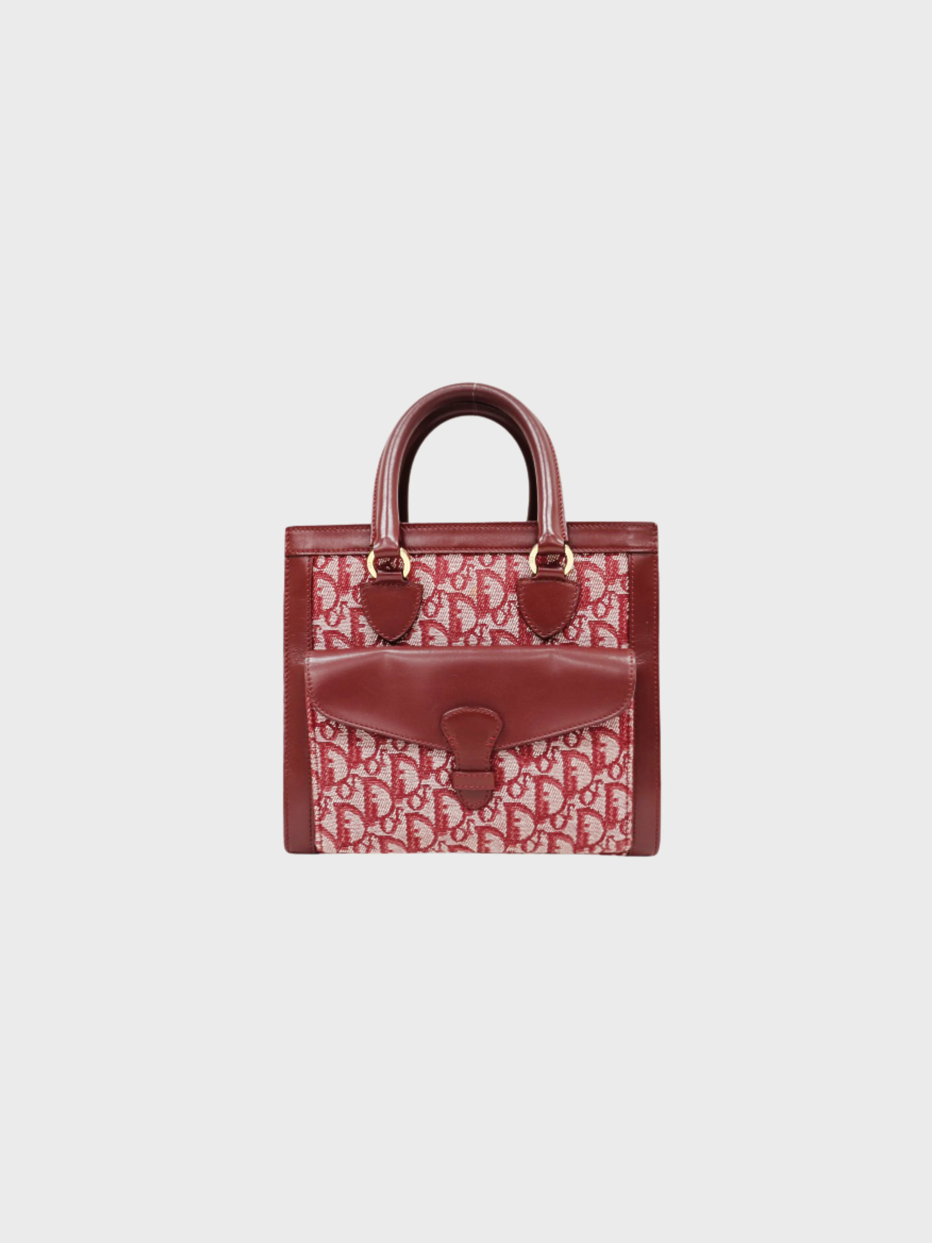 Christian Dior 2000s Bordeaux Trotter Canvas Leather Handbag