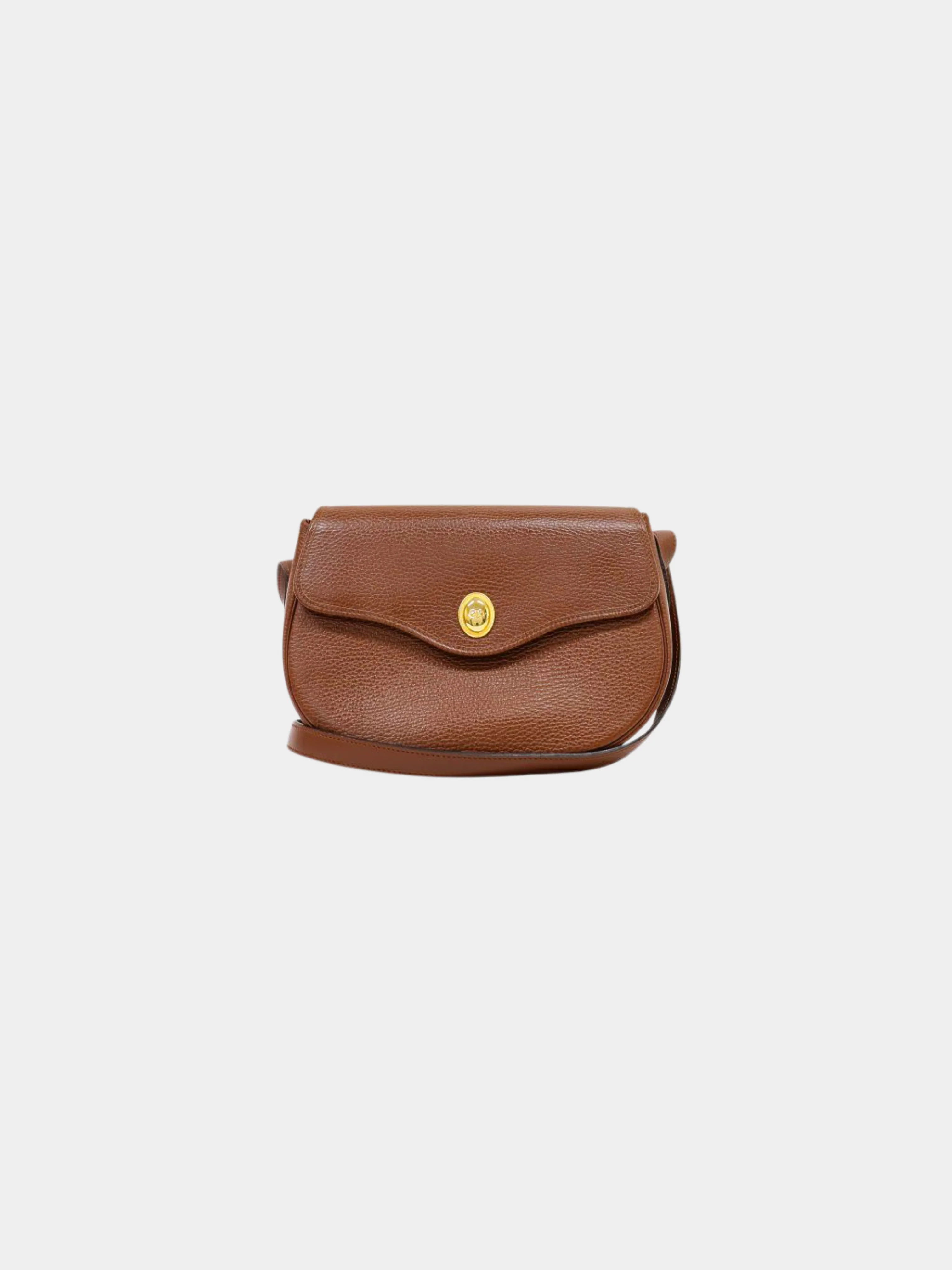 Christian Dior 2000s Brown CD Oval Leather Shoulder Bag