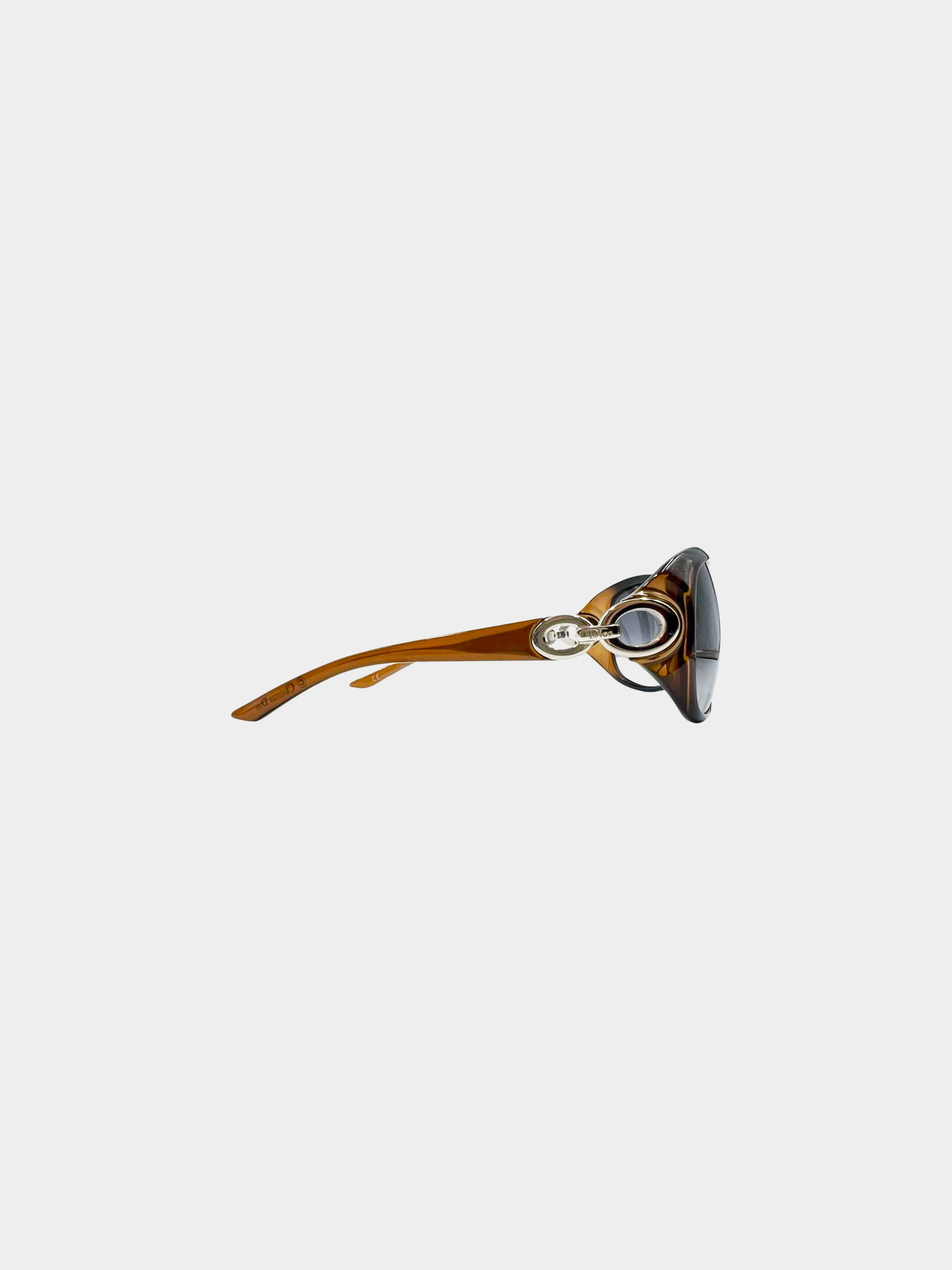 Christian Dior 2000s Brown Lady 1F/S Oversized Sunglasses - Image 3