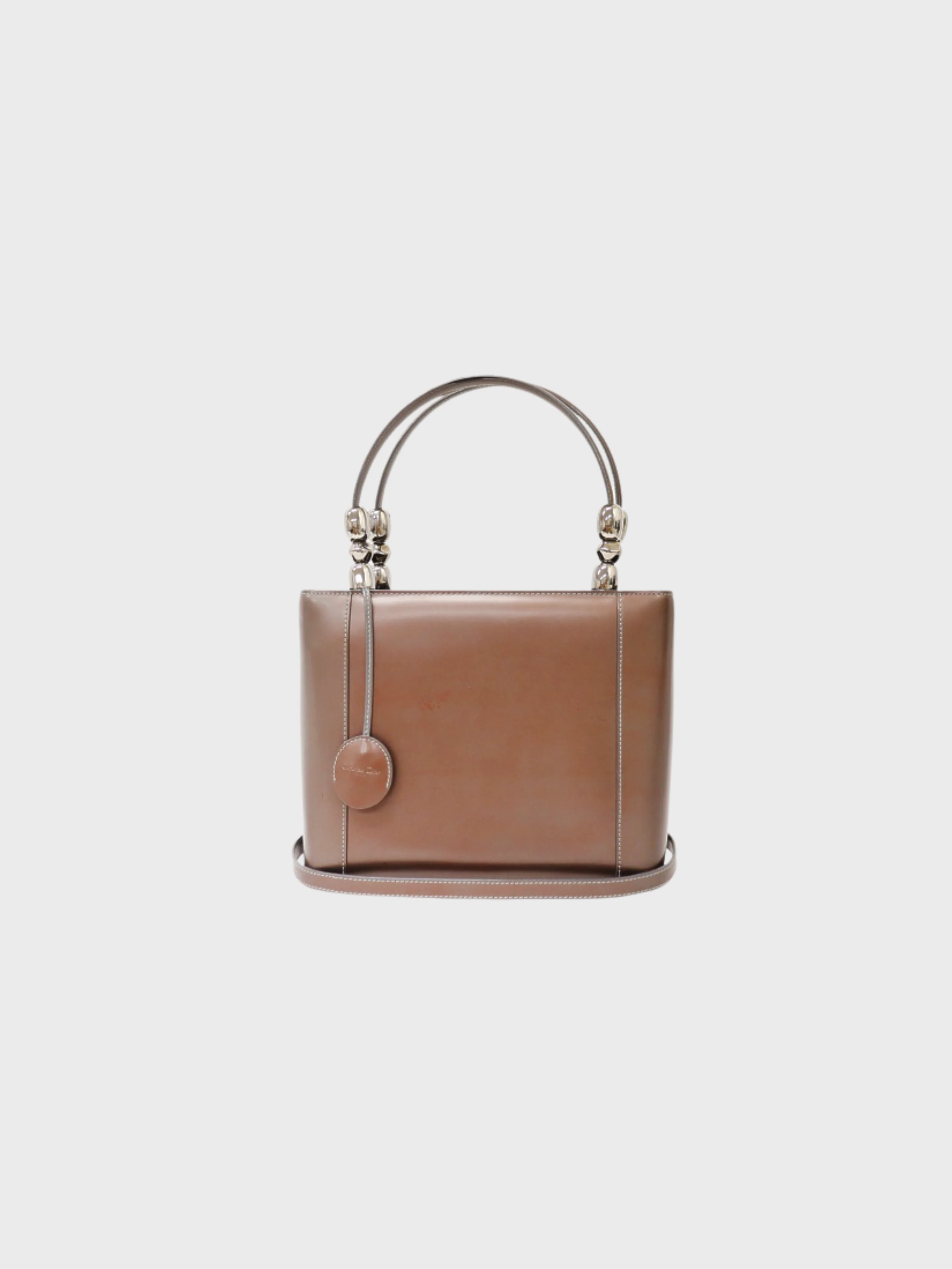 Christian Dior 2000s Brown Leather Malice Pearl 2Way Bag