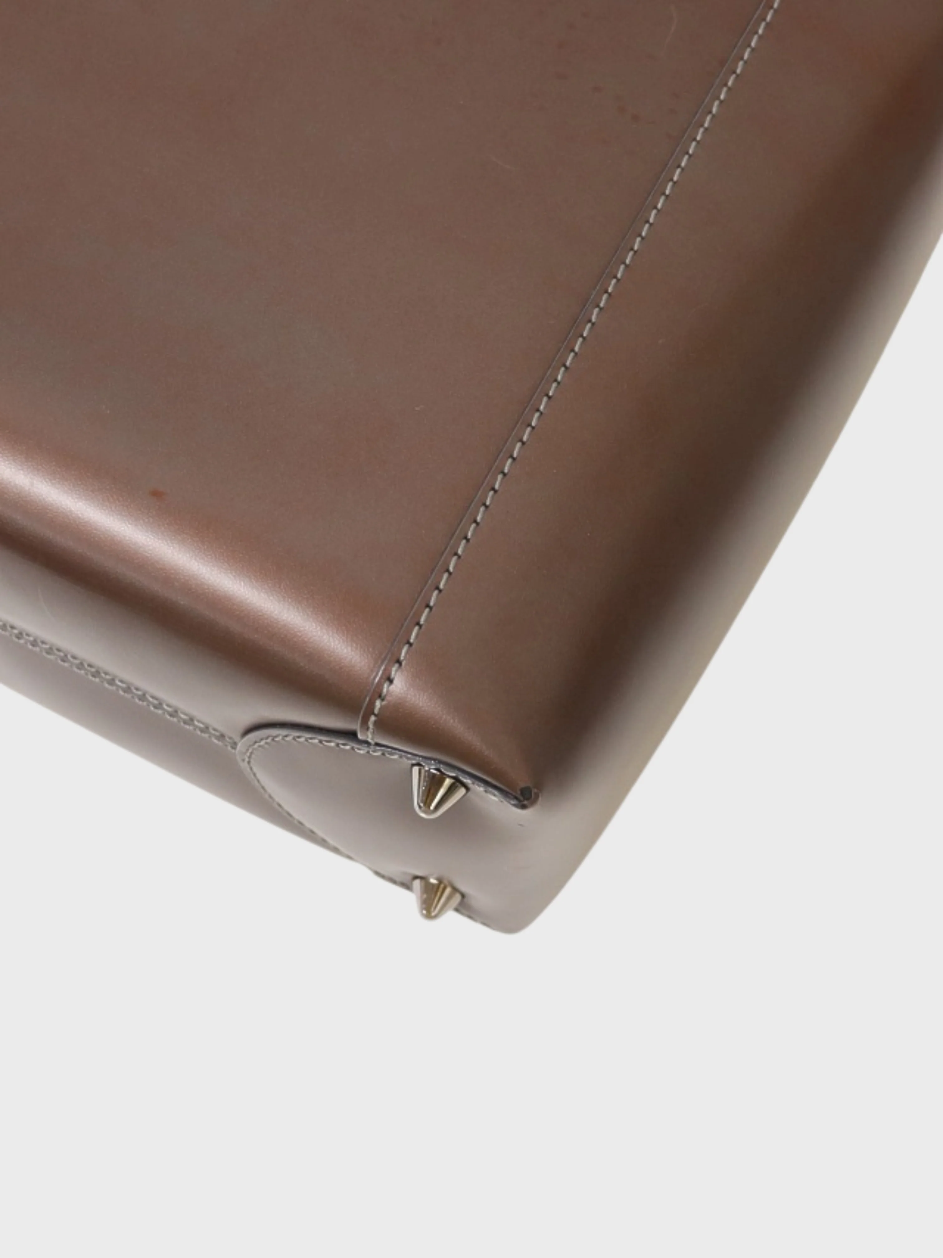 Christian Dior 2000s Brown Leather Malice Pearl 2Way Bag - Image 4
